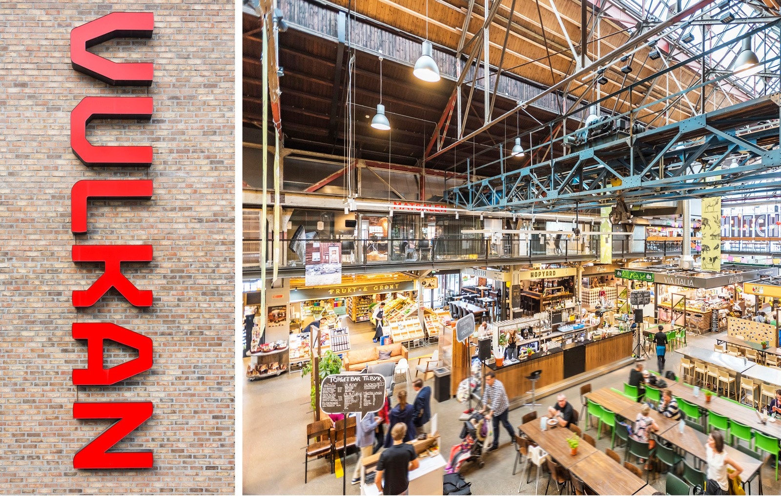 Du har også kort vei til Vulkan. Området rommer blant annet to hoteller, skoler, Mathallen, Dansens Hus, Vulkan Arena, butikker, restauranter m.m. Galleribilde