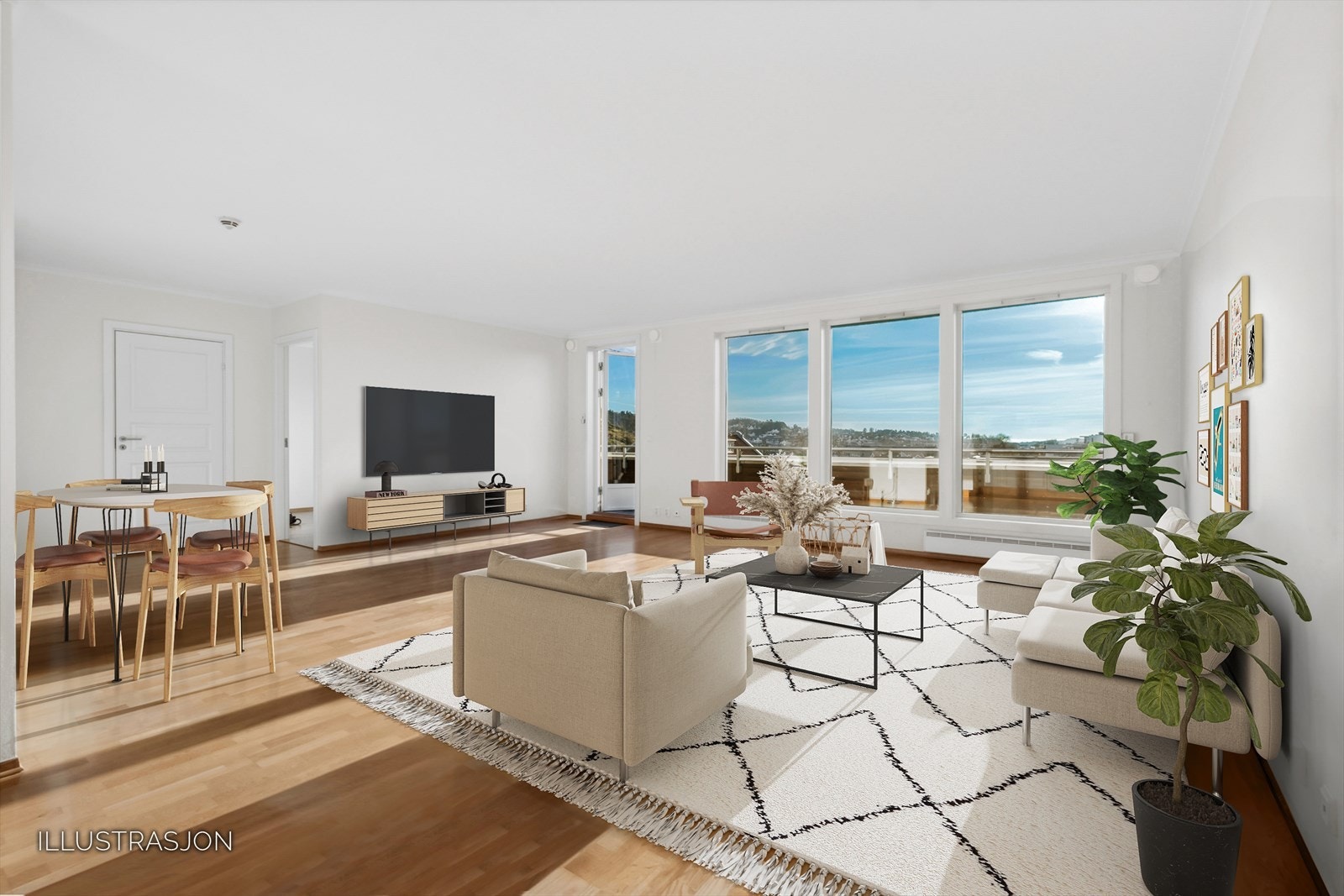 Illustrasjonbilder fra stuen. Galleribilde