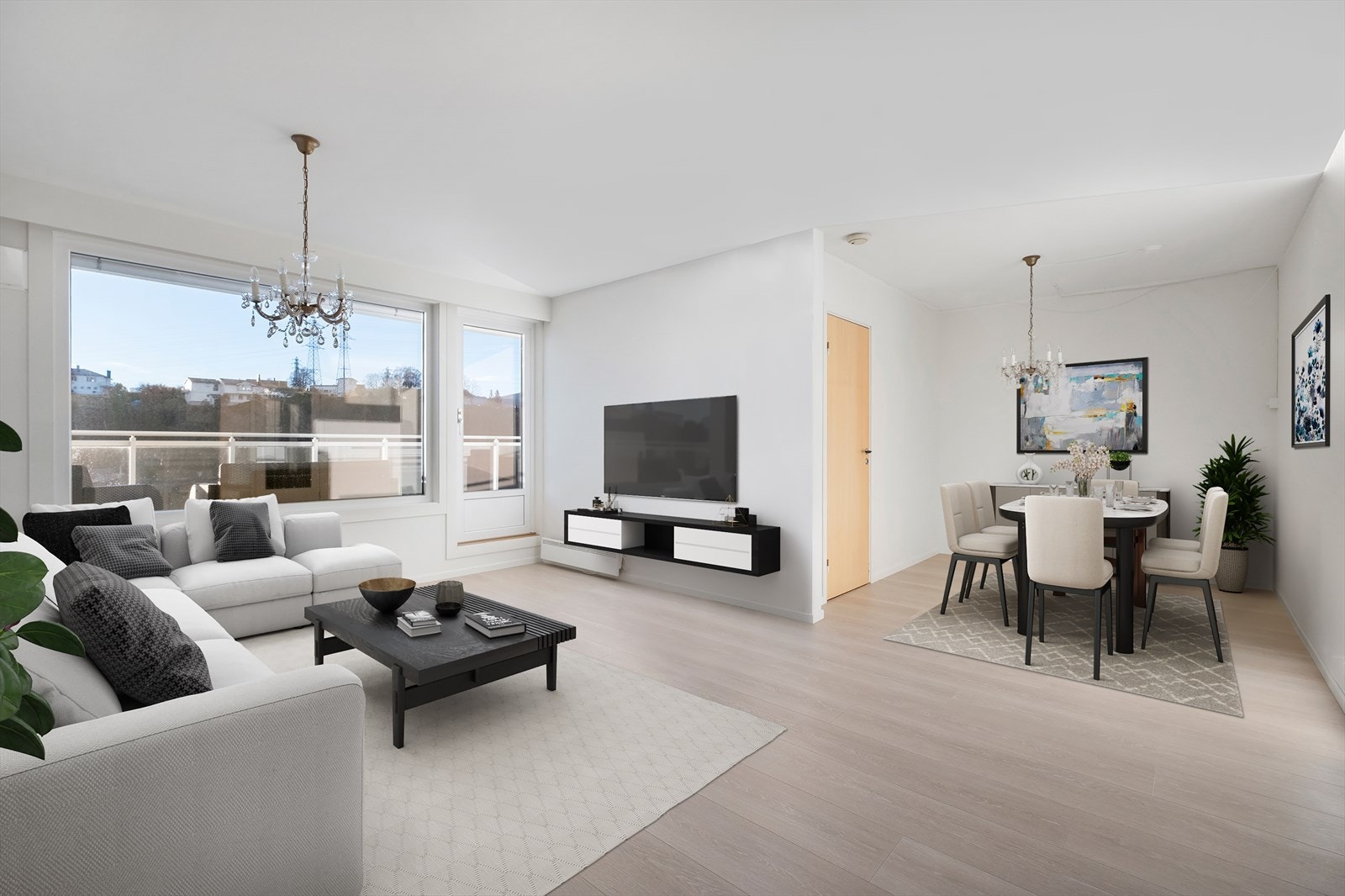 Lys og trivelig stue med storevindusflater og utg. til sydvendt balkong. Galleribilde