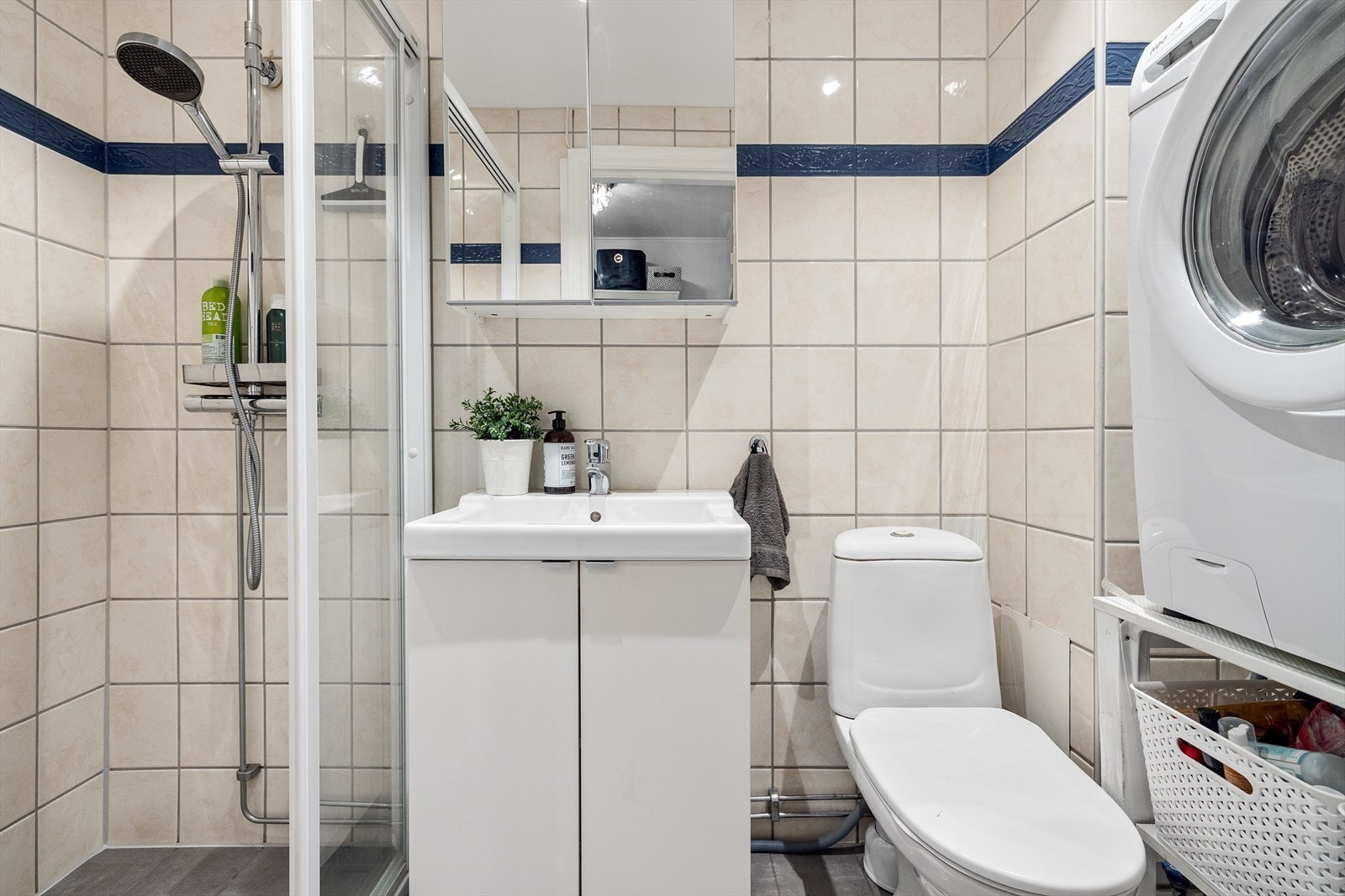 Badet ble rehabilitert i regi av borettslaget i 2003. I 2019 ble badet oppgradert med nye gulvfliser, varmekabler, dusjdør og opphengt kabinett under vask Galleribilde