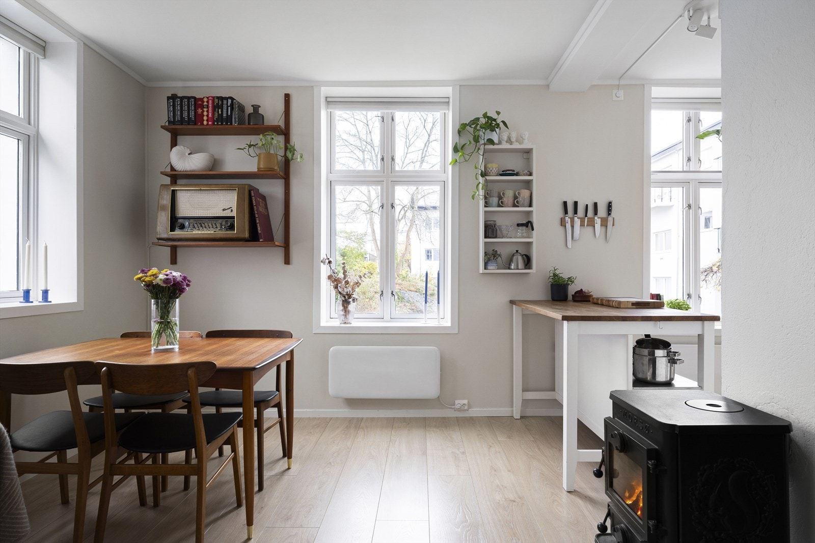 Vedovn i stuen som varmer godt på kaldere dager. Galleribilde