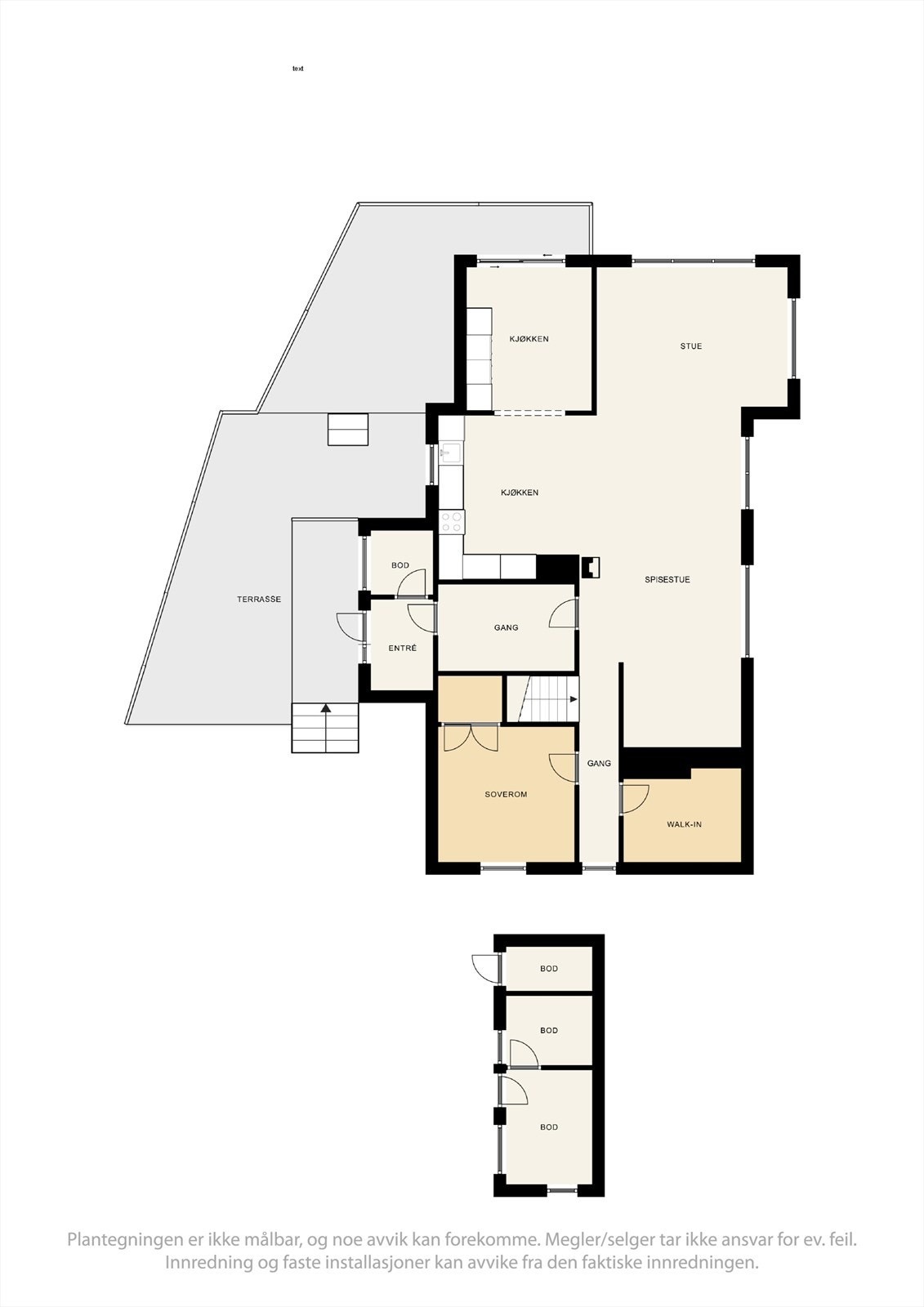 Boligen er innholdsrik og romslig. Plantegning 1. etasje Galleribilde