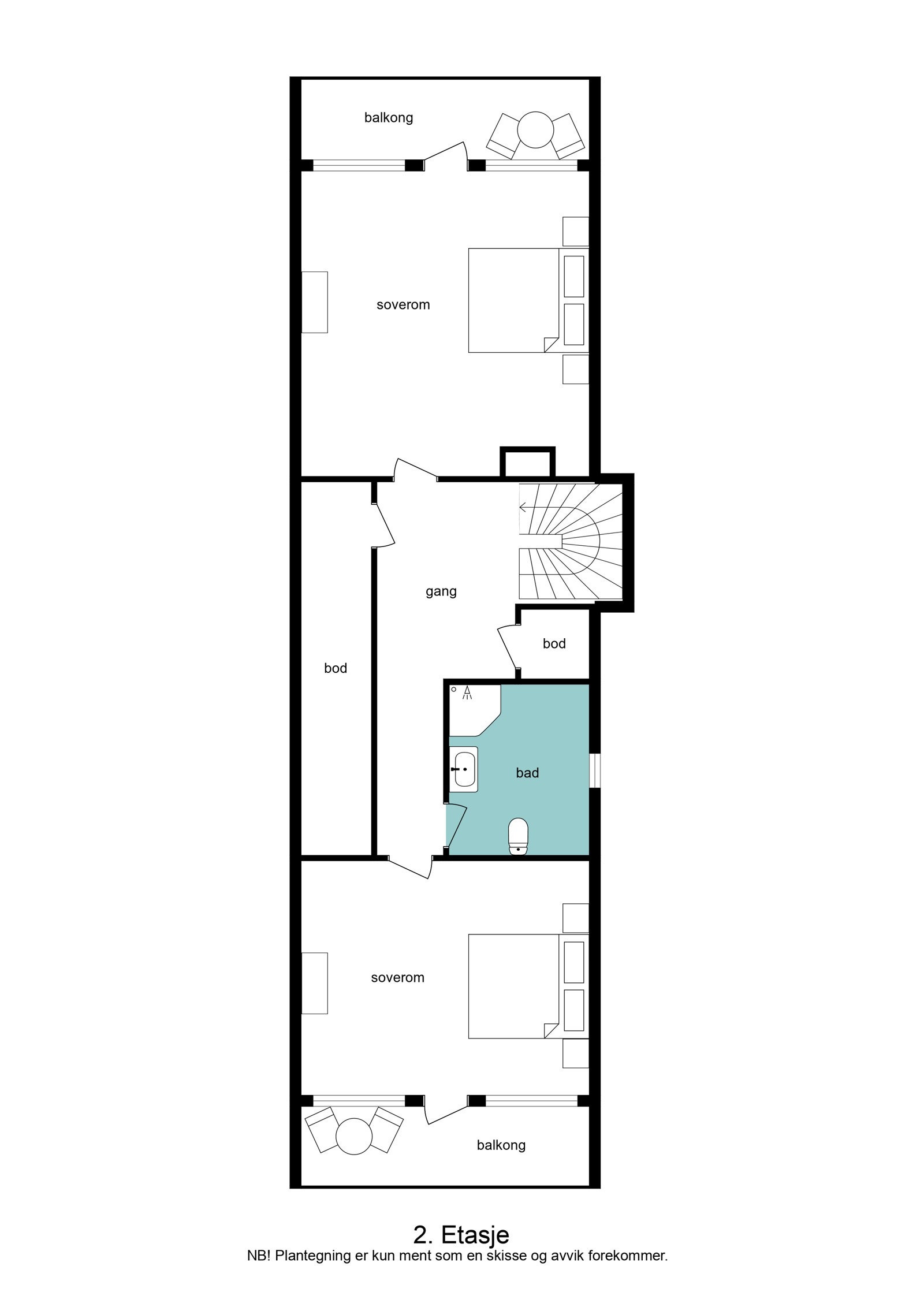 Plantegning 2. etasje Galleribilde