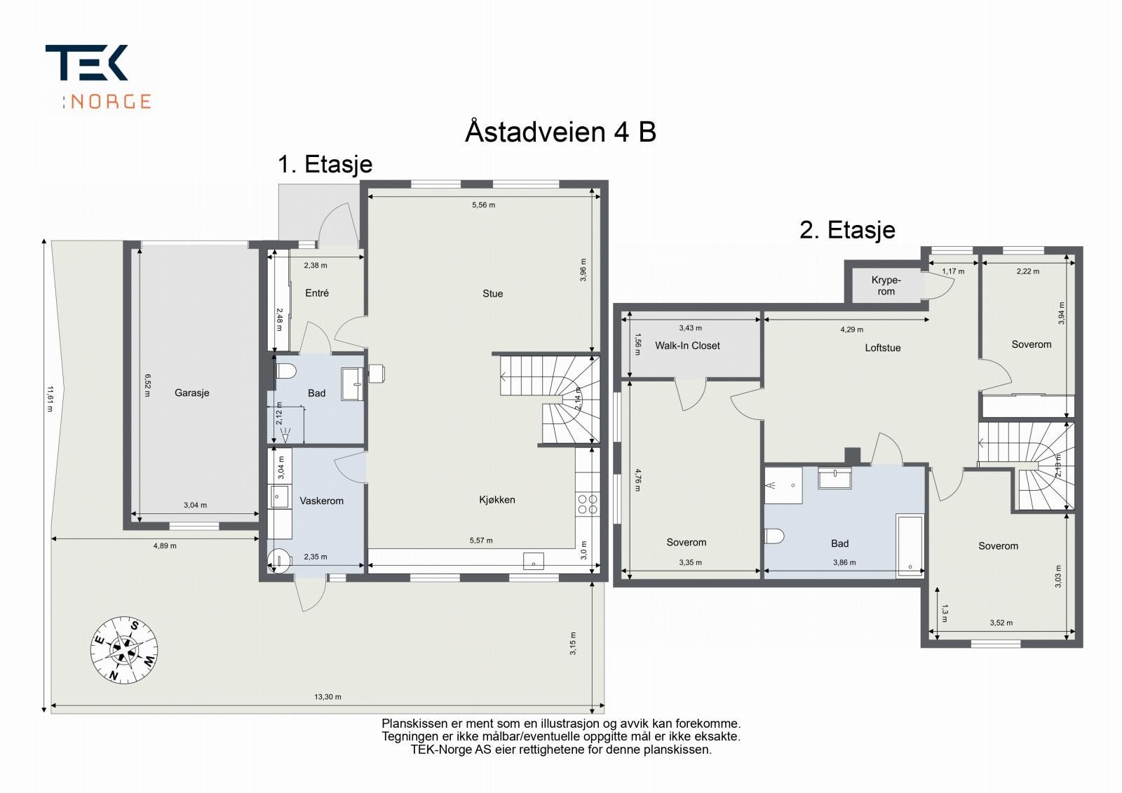 Plantegning Åstadveien 4B Galleribilde