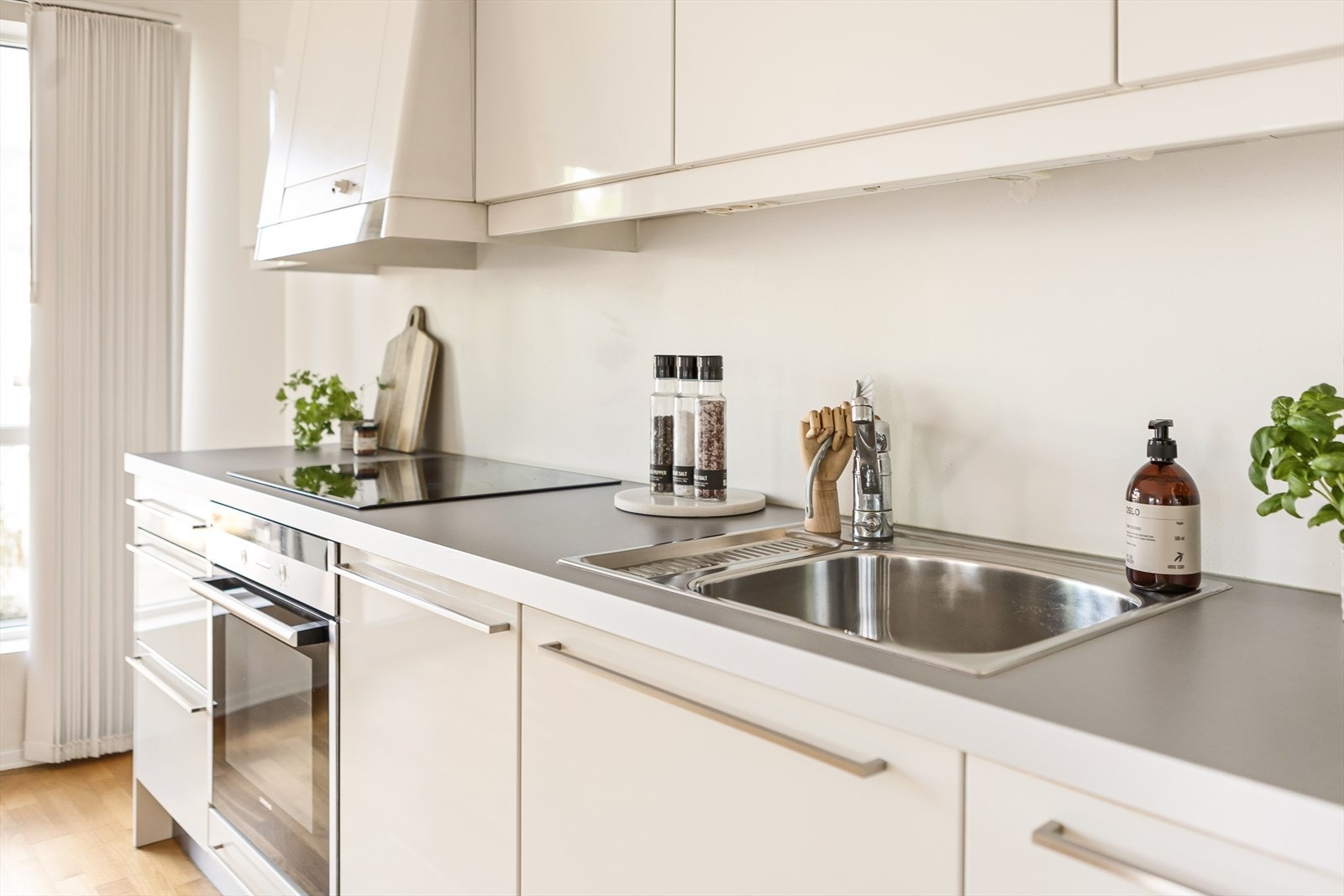 Her er det også integrert induksjonsplatetopp, stekeovn og oppvaskmaskin Galleribilde