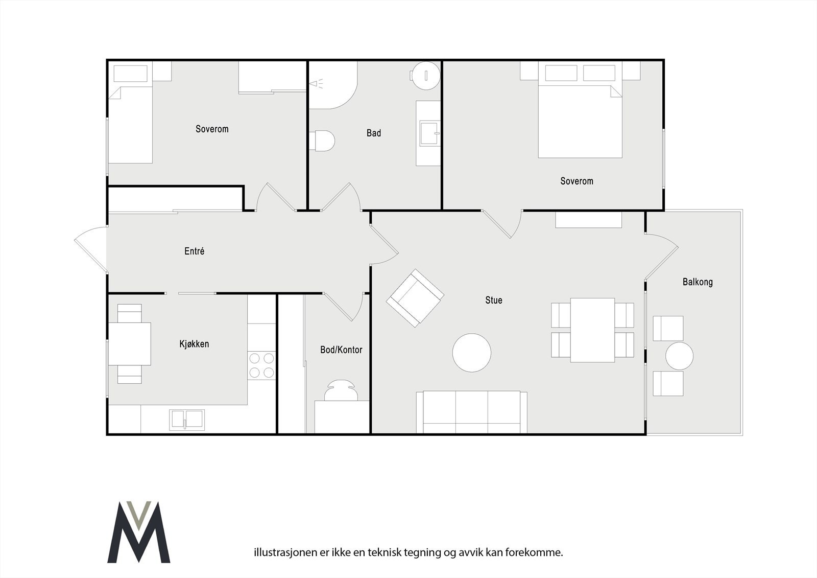 Leiligheten har en god planløsning Galleribilde