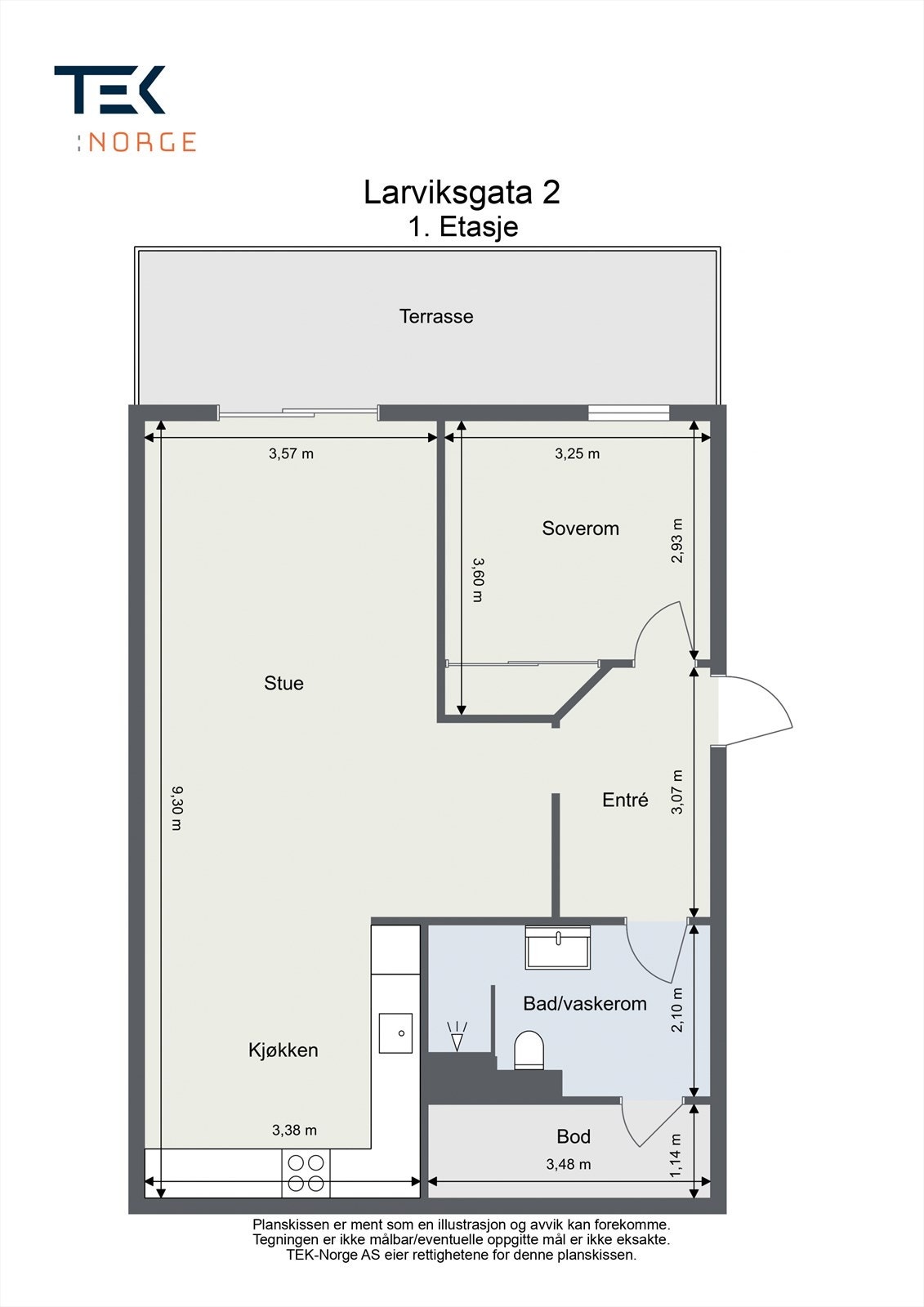 Plantegning Larviksgata 2. Galleribilde