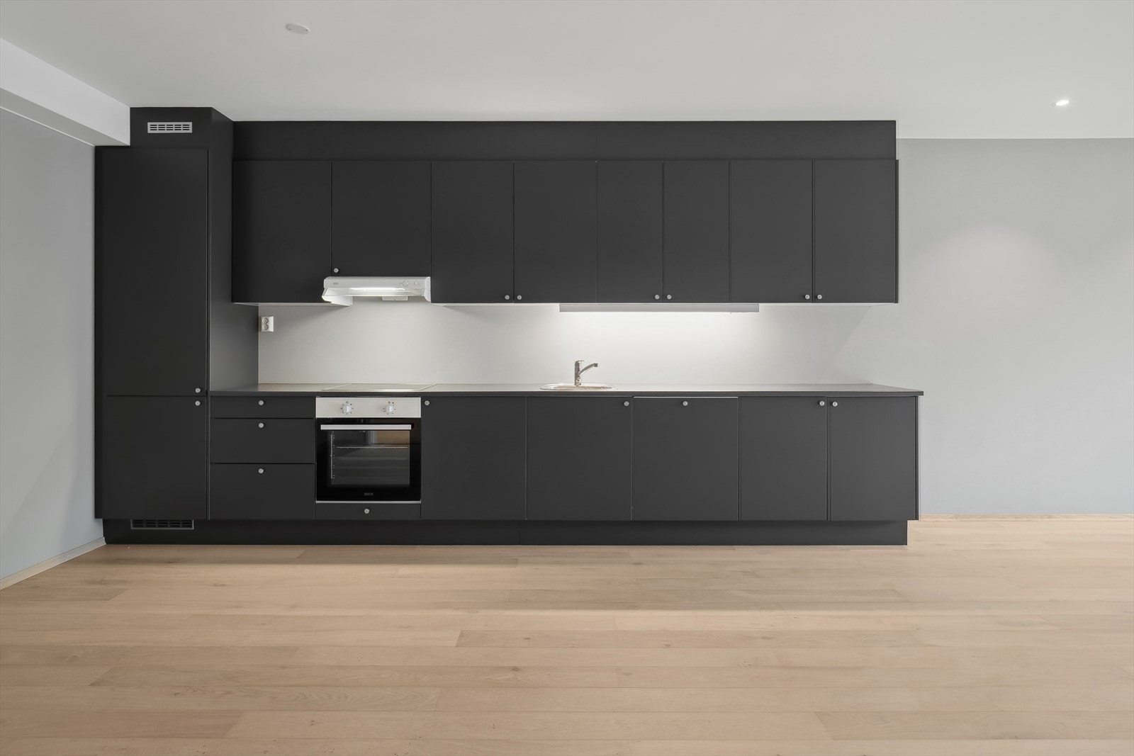 Kjøkkeninnredning fra Sigdal med integrerte hvitevarer. Galleribilde