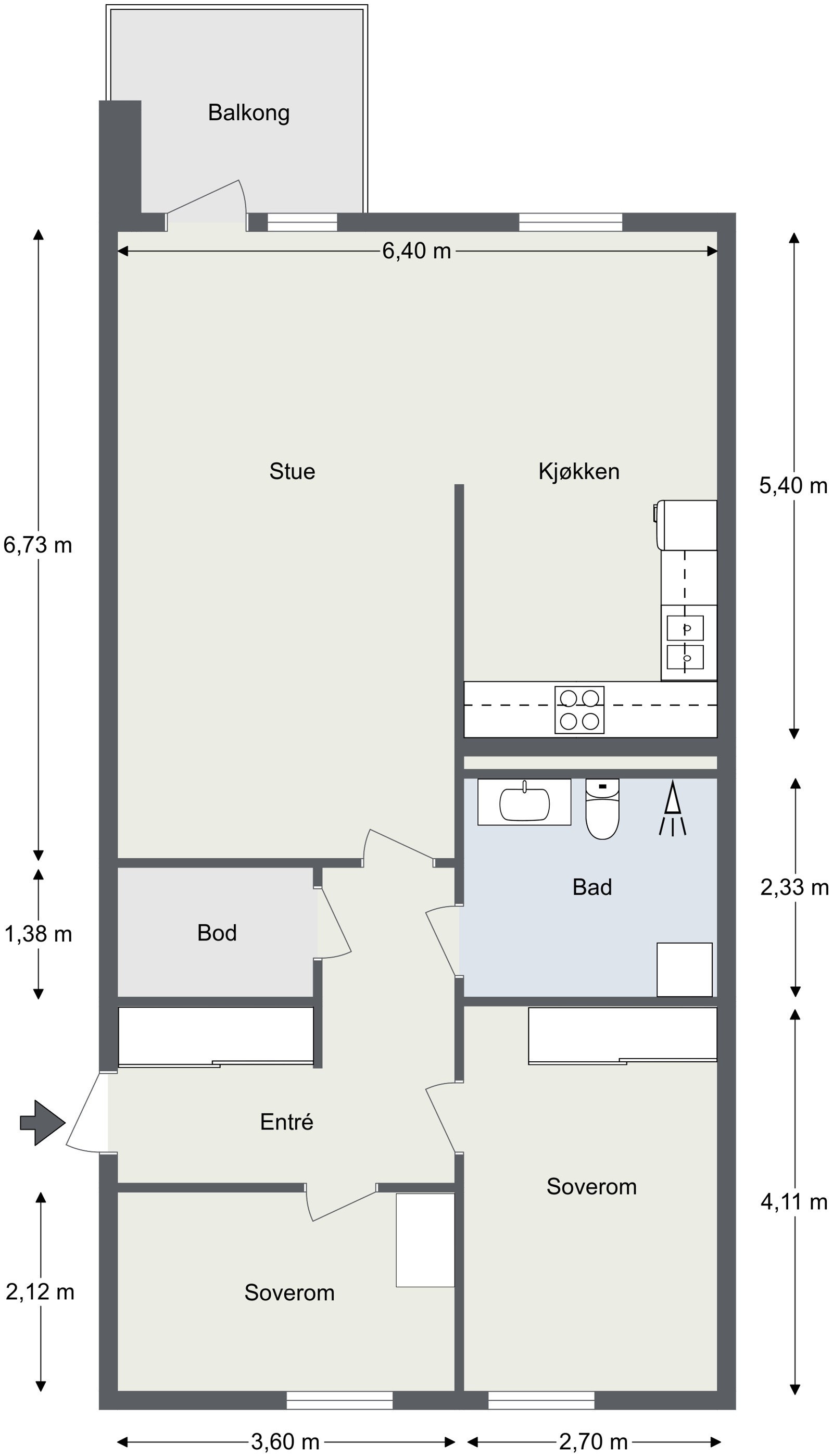 Meget fin planløsning. Galleribilde