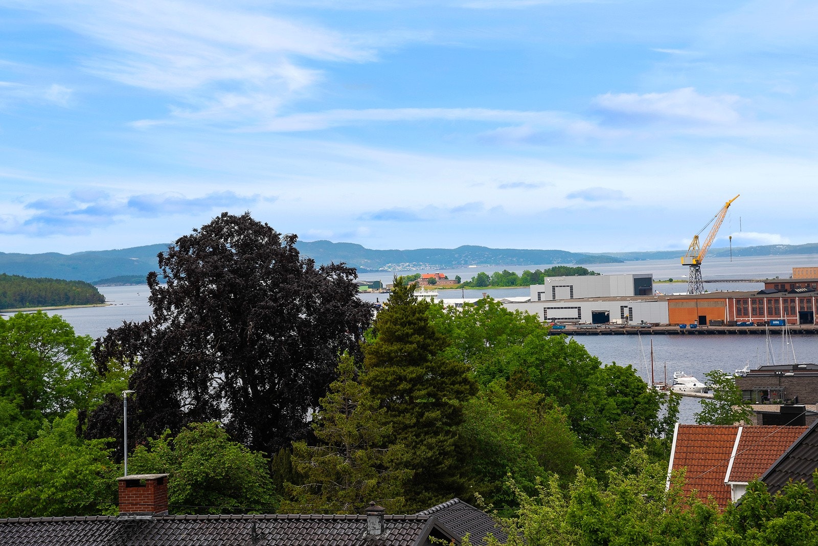 Utsikt mot fjorden og indre havn. Galleribilde