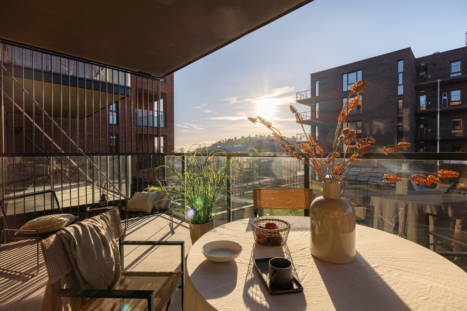 Sørvendt balkong på 13m² Galleribilde