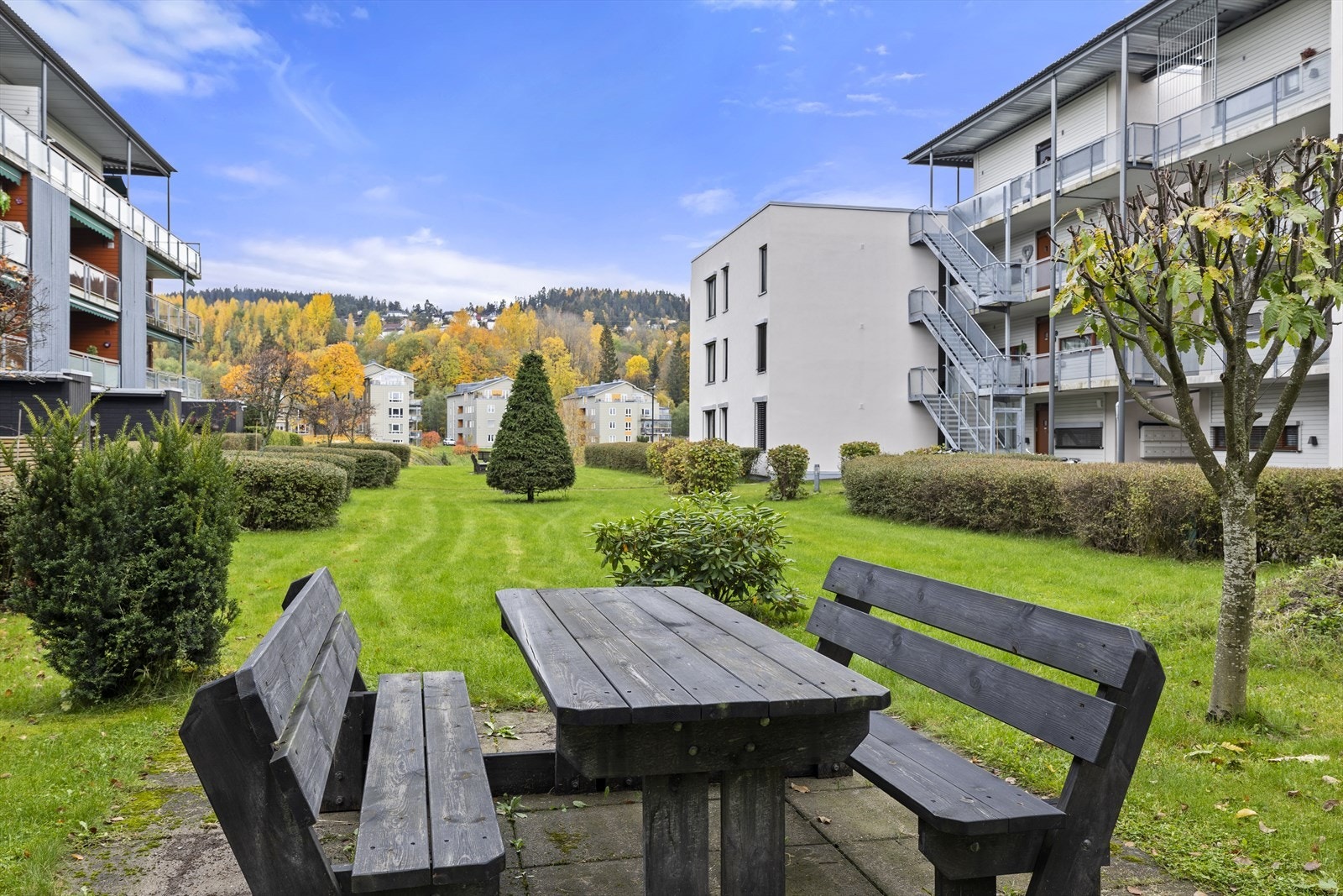 Her kan små og store få glede av de store grøntområdene. Galleribilde