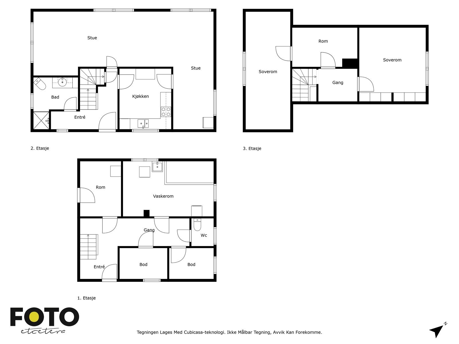 Plantegning alle etasjer. Galleribilde