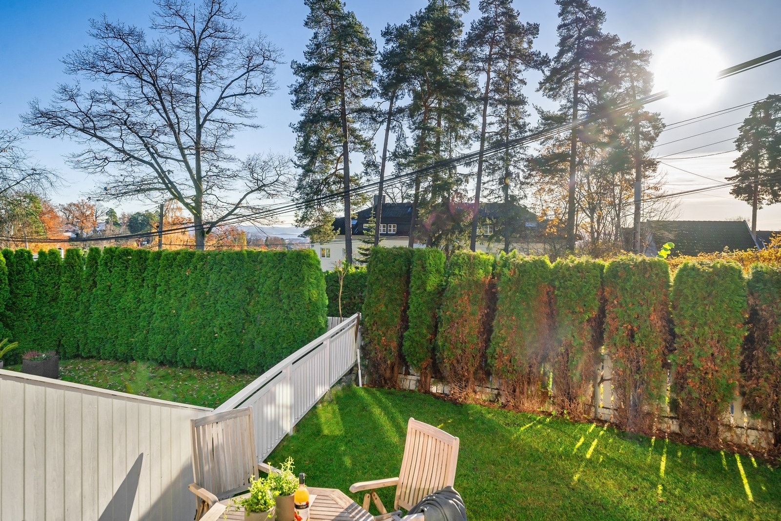 Grønn og skjermet hage med gode solforhold Galleribilde