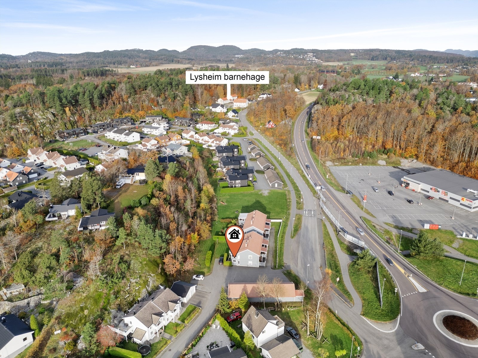 Kort vei til skole og barnehage Galleribilde