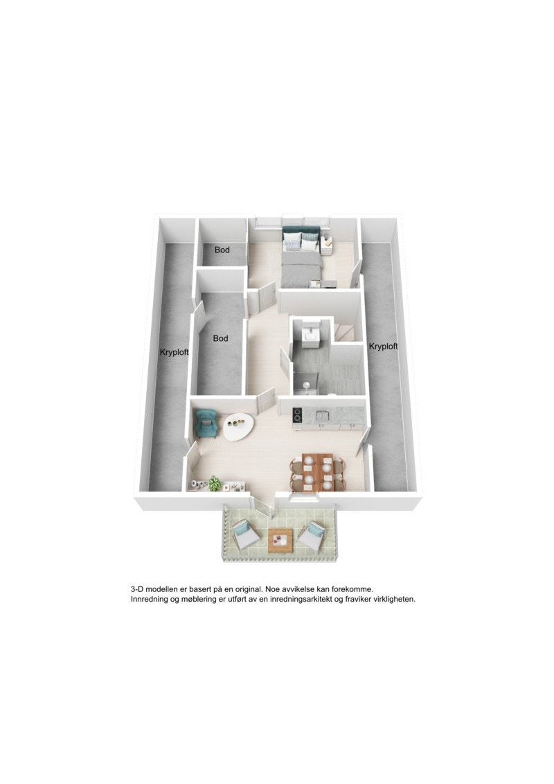 3D - Plantegning 2. etasje Galleribilde