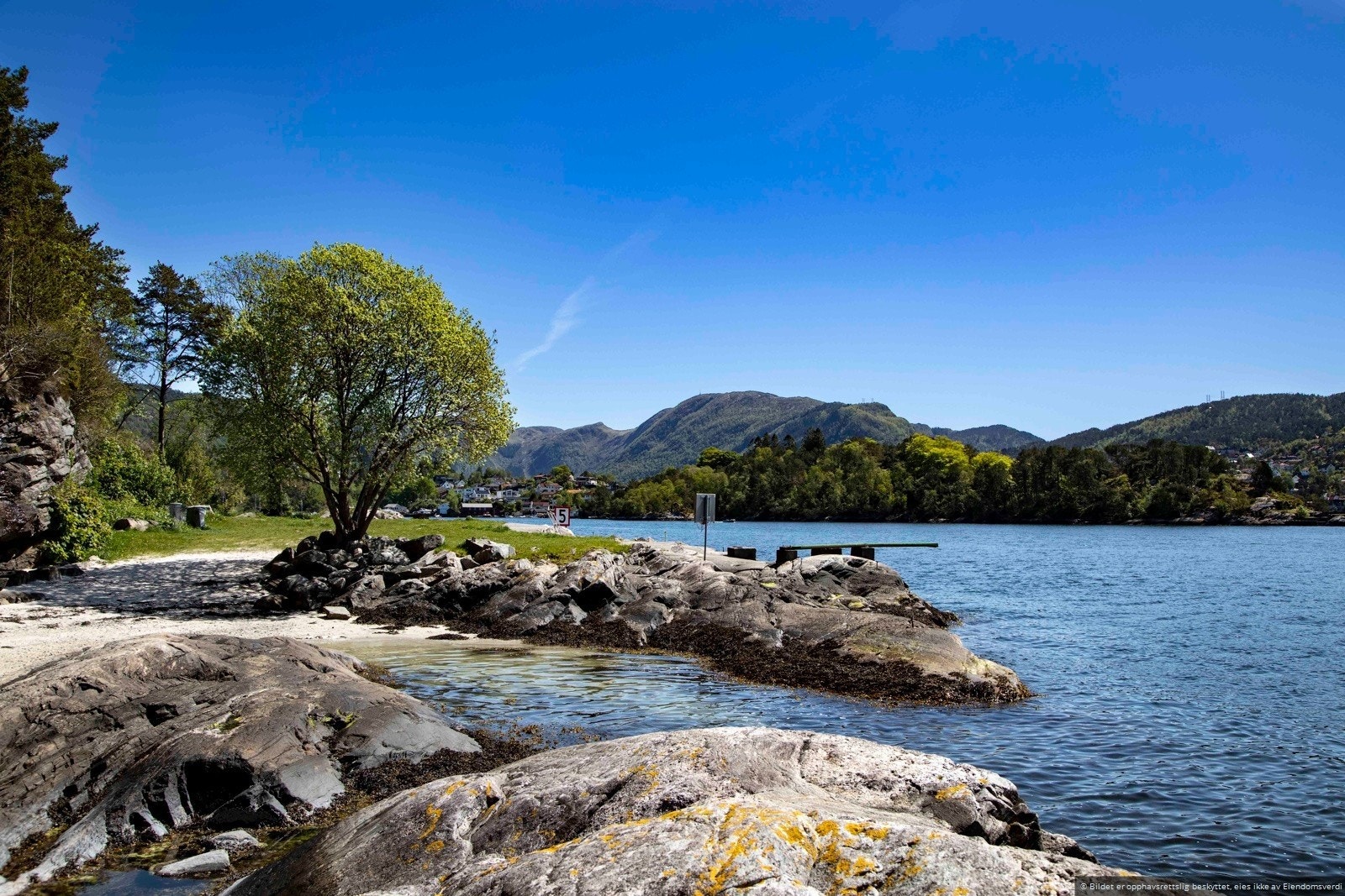 Grønskjeret badeplass like ved Galleribilde