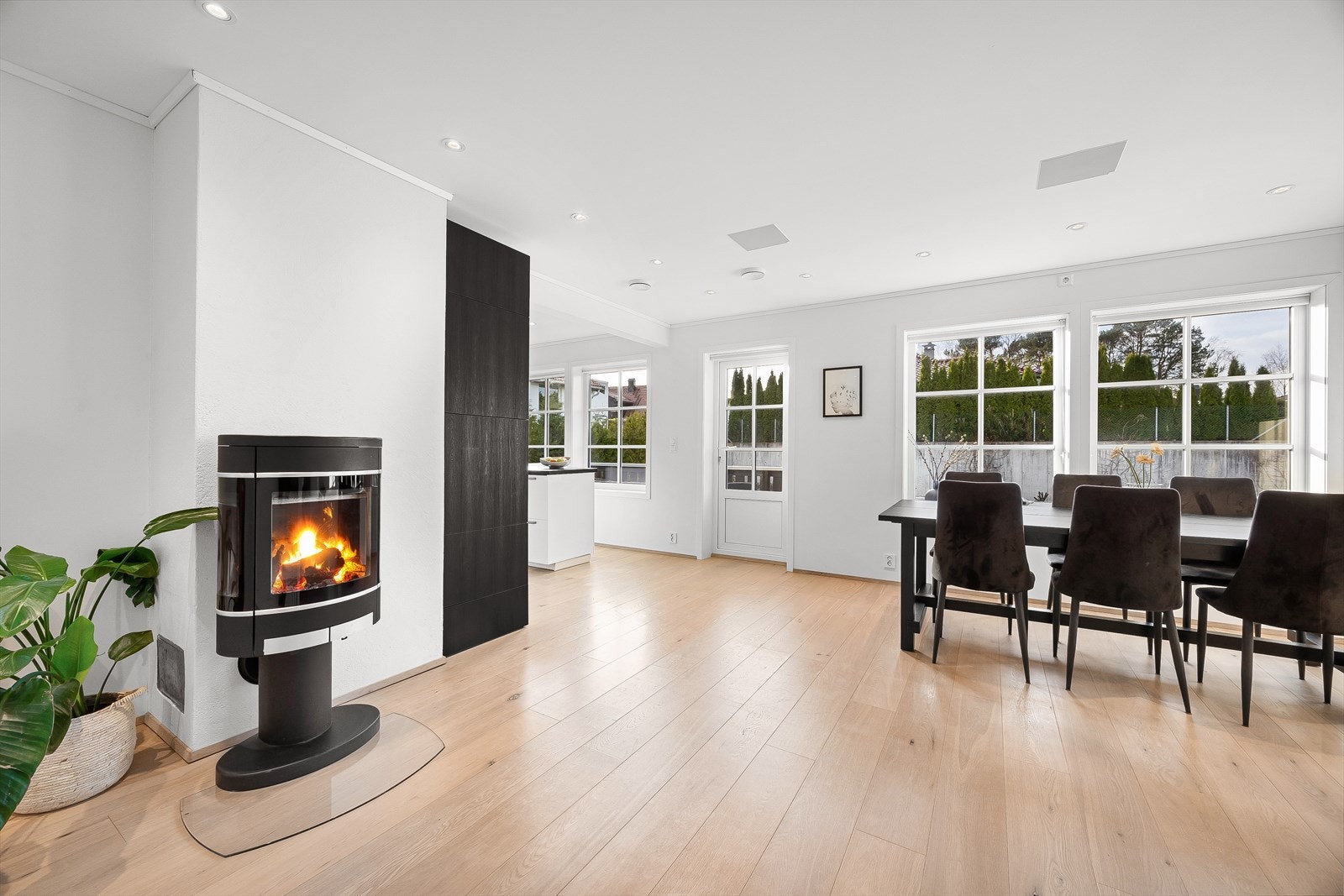 Herlig peisovn. Legg merke til det integrerte lydanlegget i himling! Dette styres enkelt via Sonos. Galleribilde