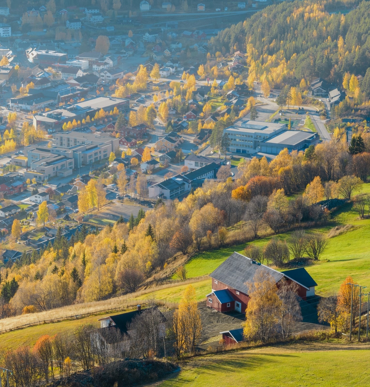 I luftlinje er det ikke så langt ned til Fagermes, så via sti og trakorveg er det en fin gåtur ned til sentrum. Galleribilde