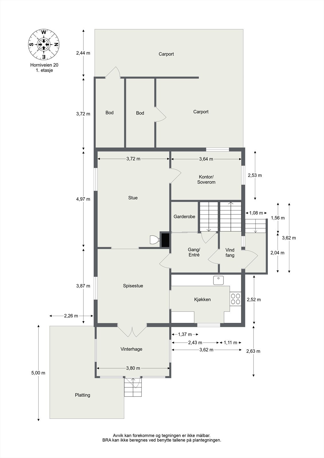 Plantegning 1. etasje Galleribilde