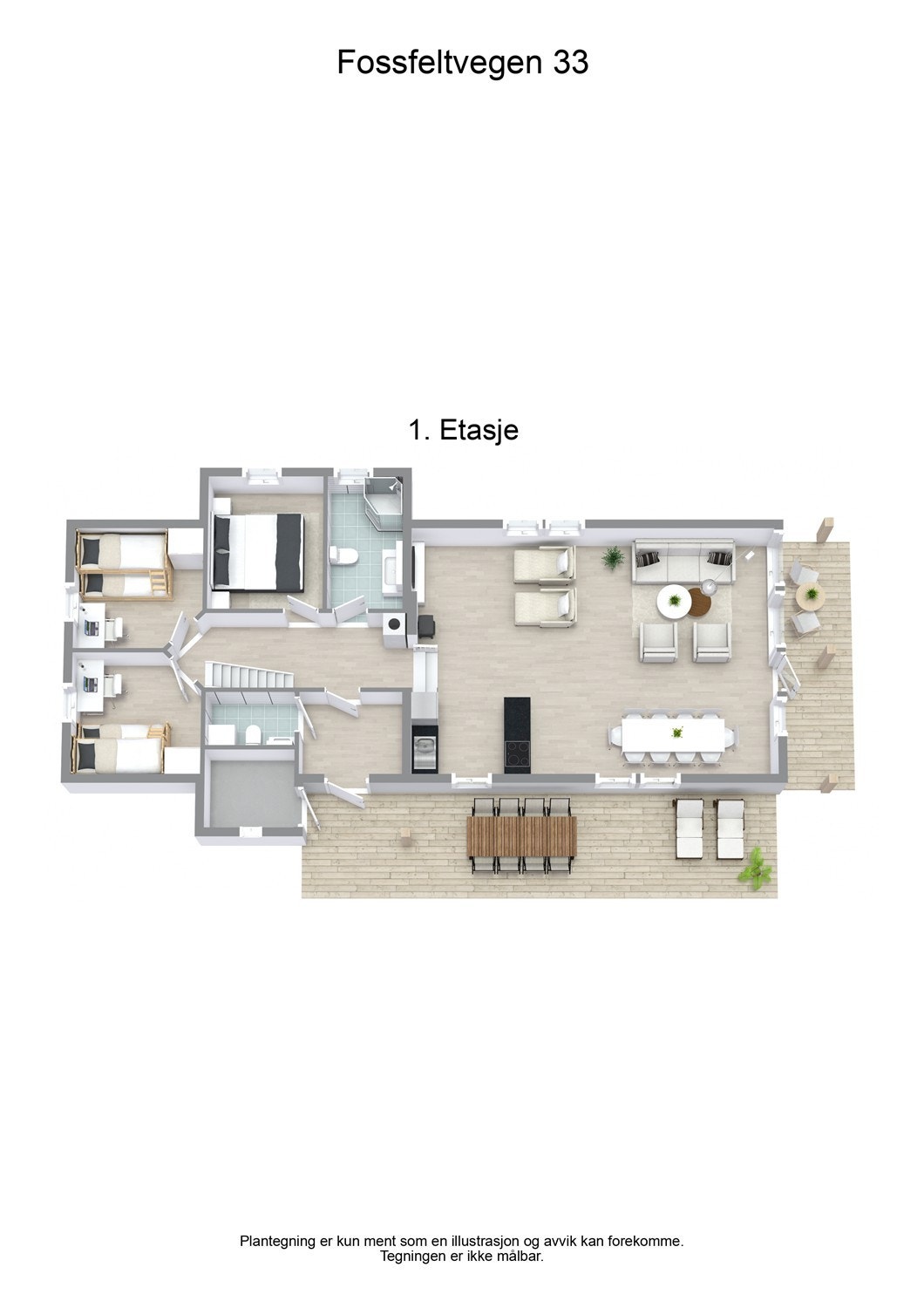 Fossfeltvegen 33 - 3D - 1. Etasje - Letterhead Galleribilde