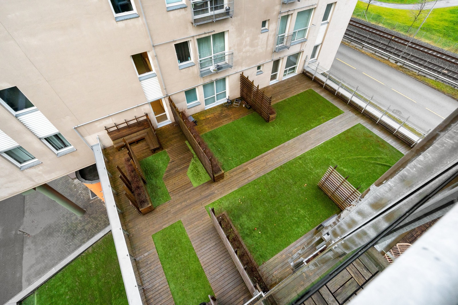 Felles benkareal på takterrasse for beboerne. Galleribilde