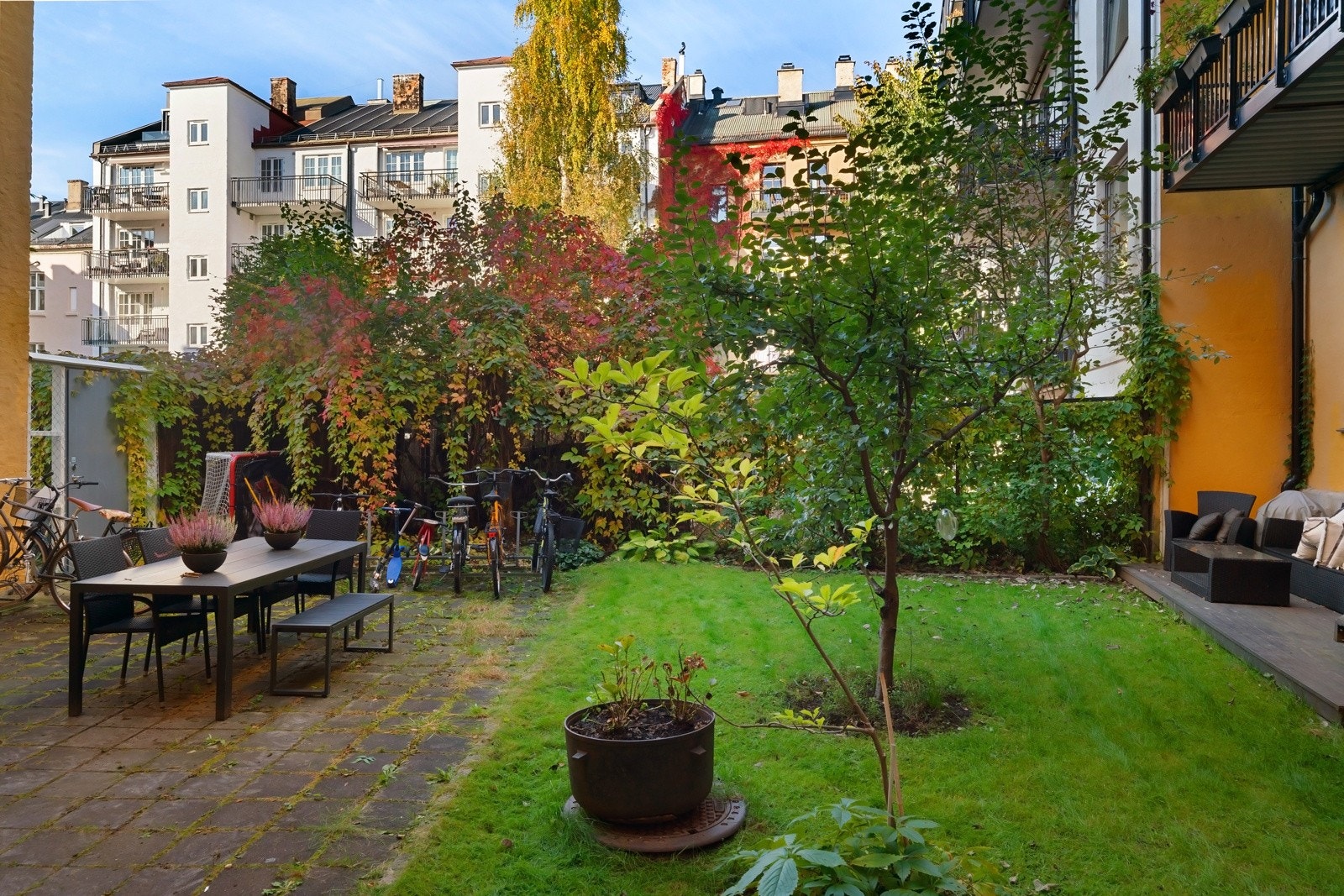 Hyggelig bakgård Galleribilde