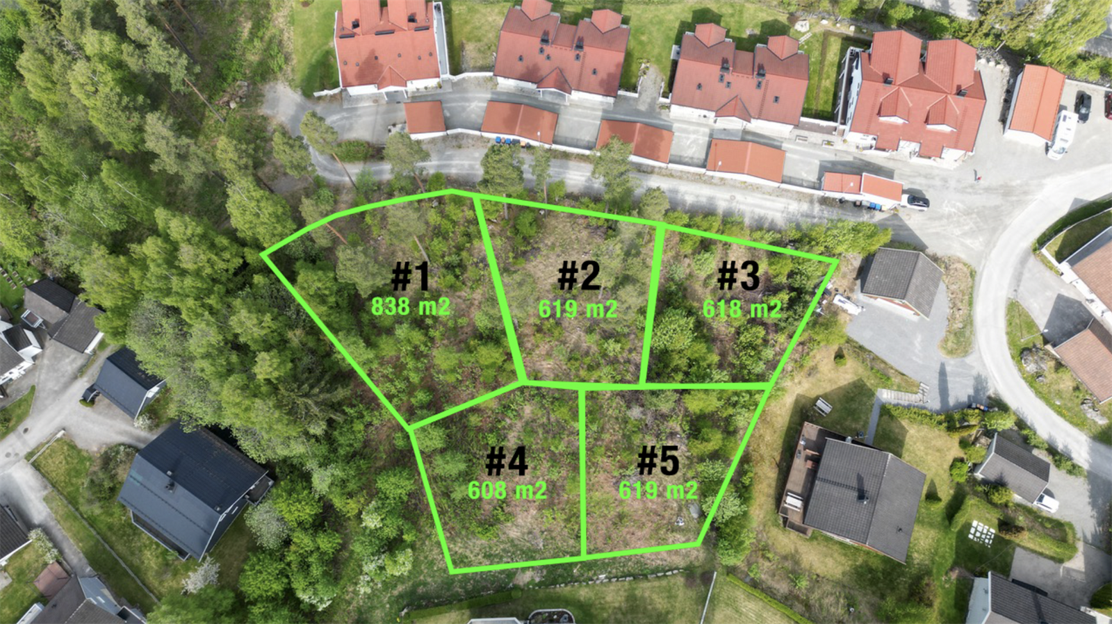 Oversikt over tomter. Galleribilde