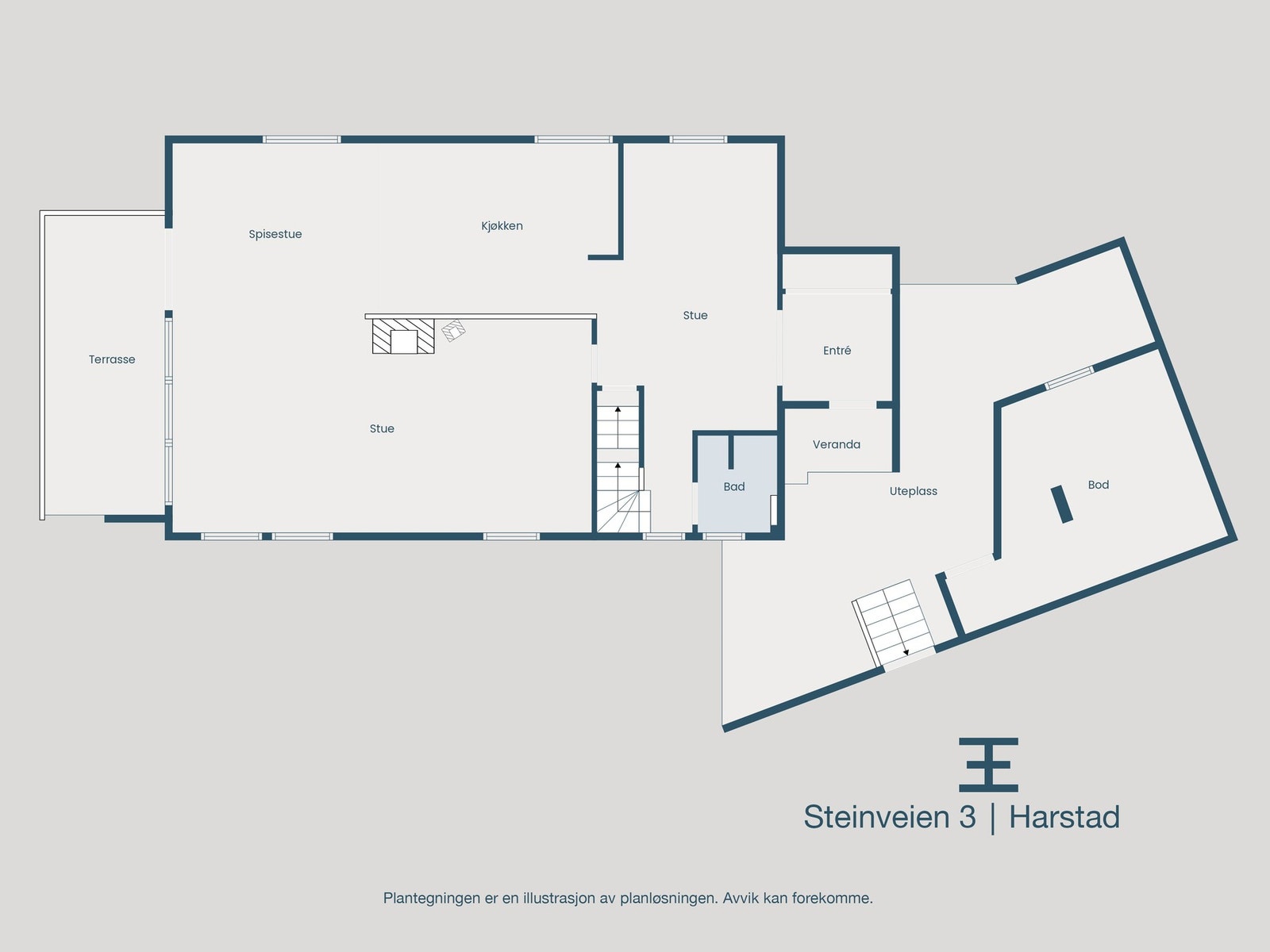 Plantegning 1. etasje Galleribilde
