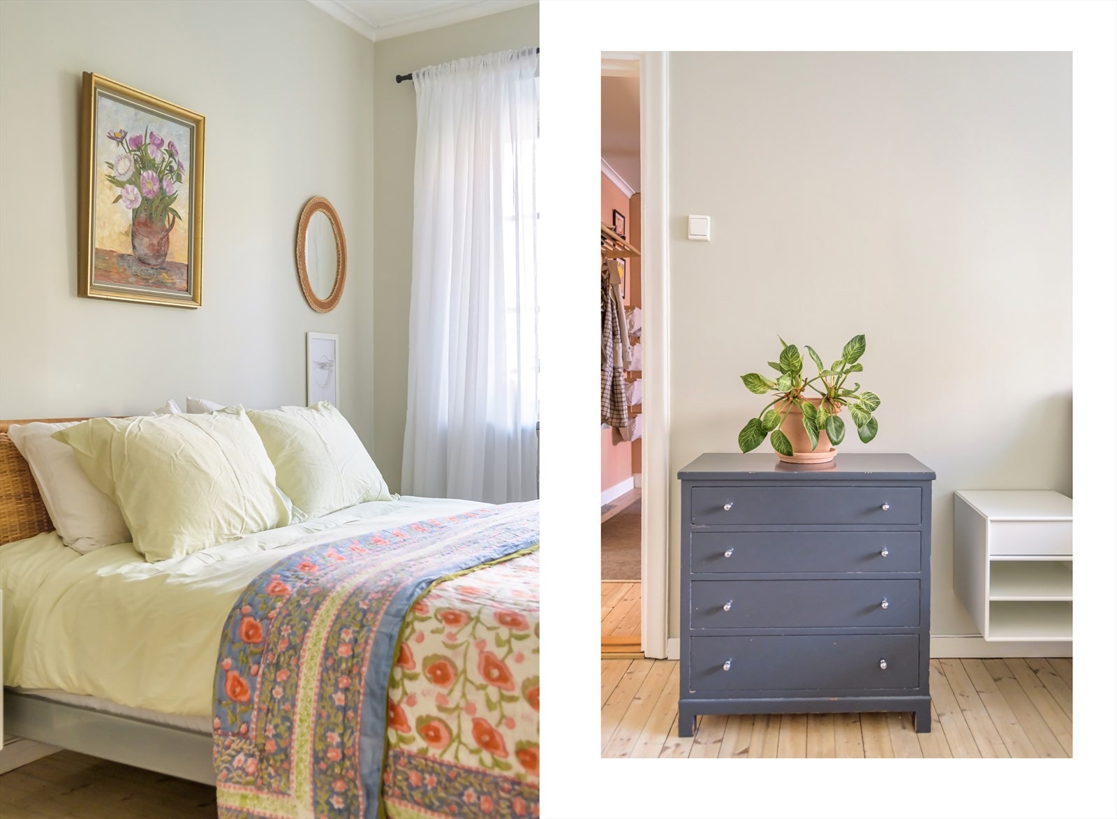 Veggene er malt i en behagelig farge, som gir en lun atmosfære Galleribilde