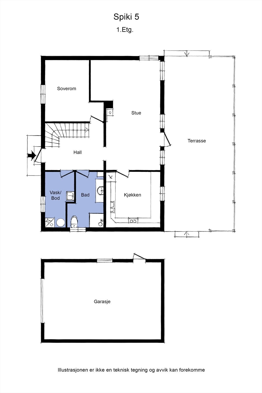 Plantegning av 1.etasje. Galleribilde