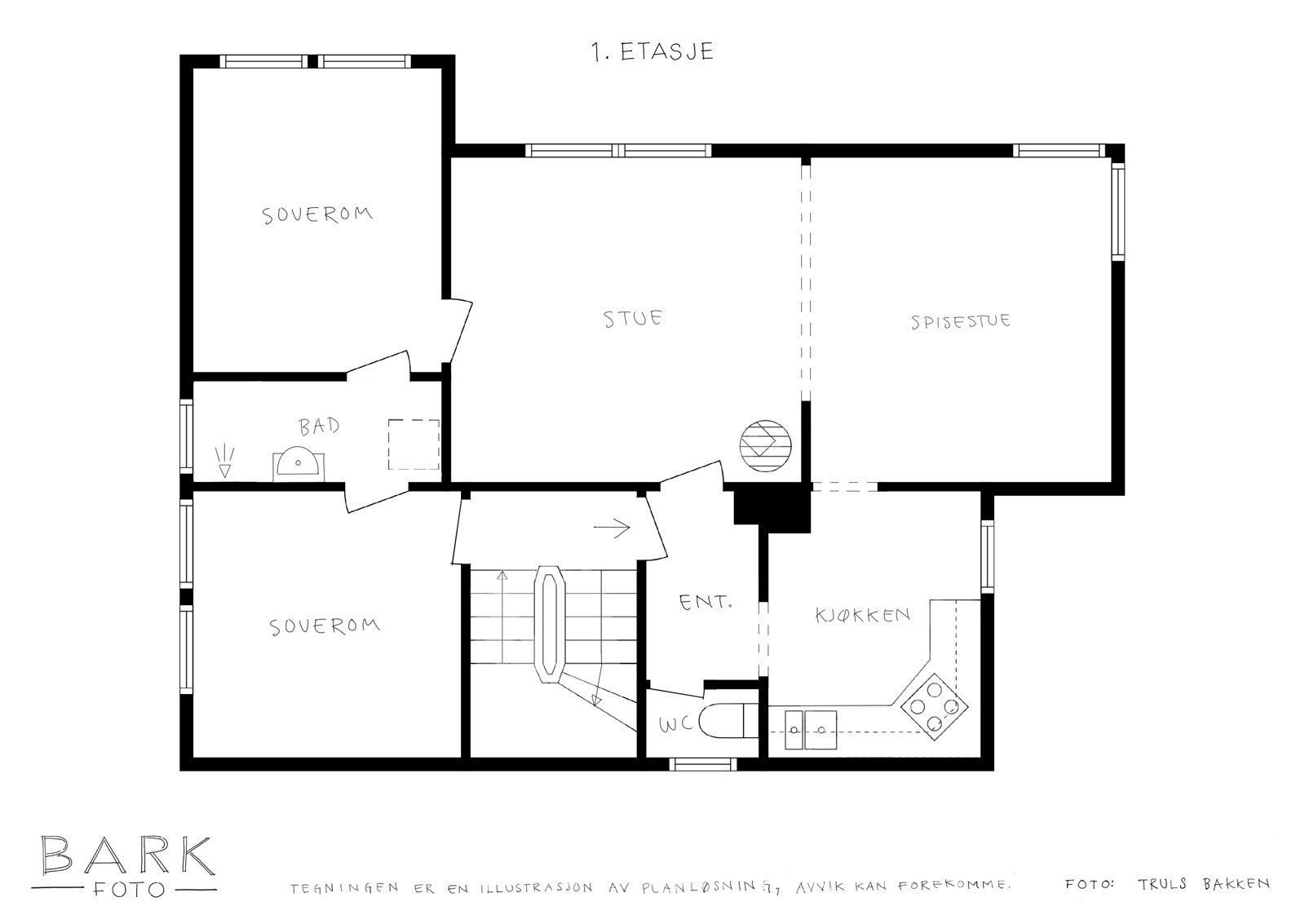 Planskisse for første etasje. Galleribilde