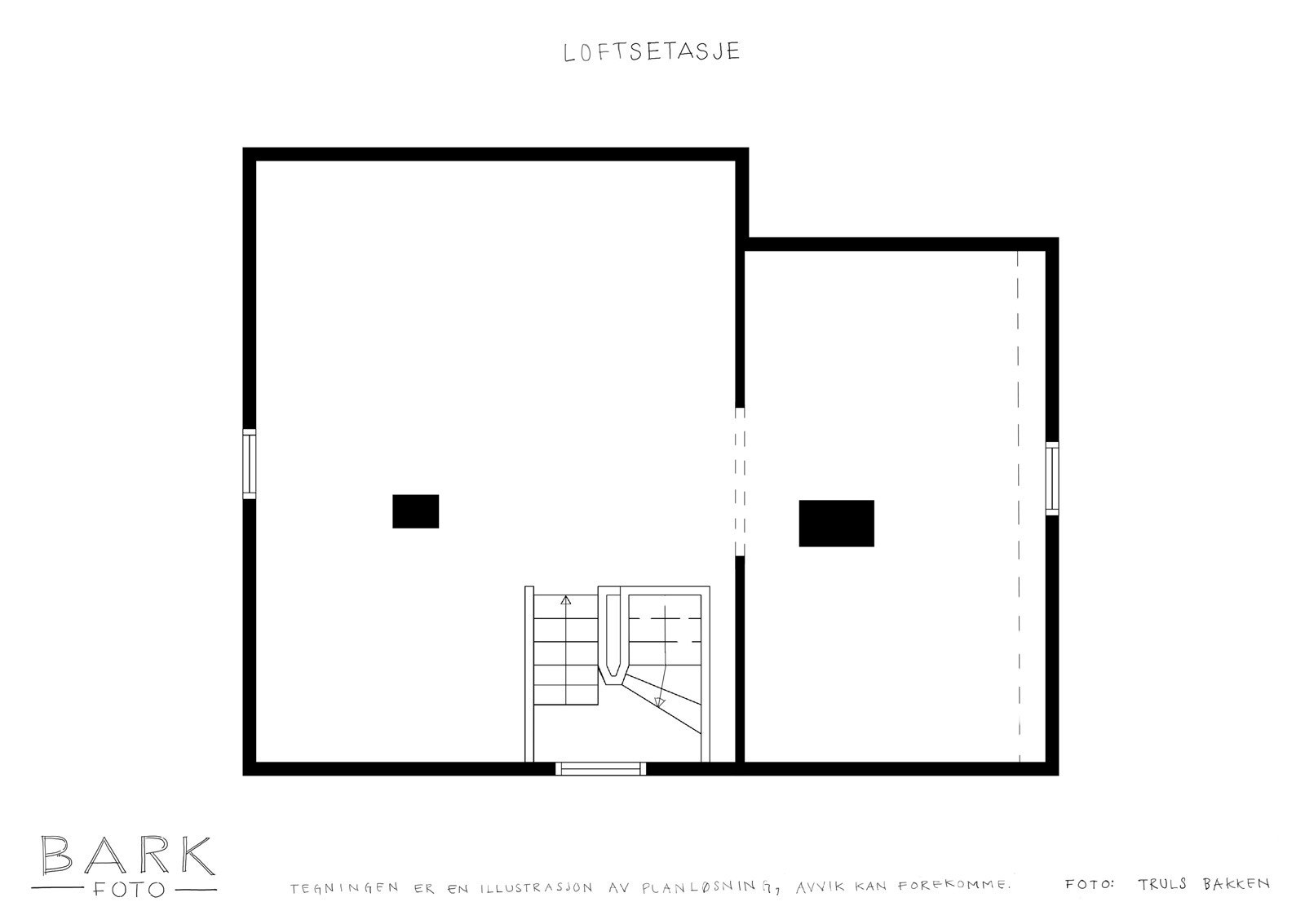 Planskisse for loft. Galleribilde