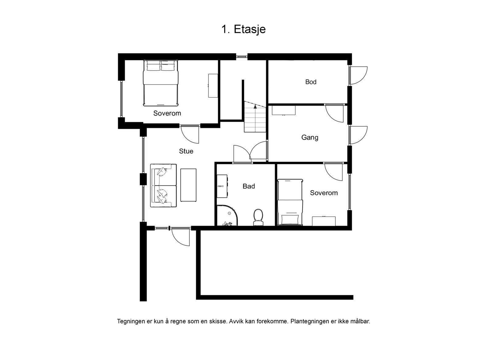 Plantegning 1. etasje Galleribilde