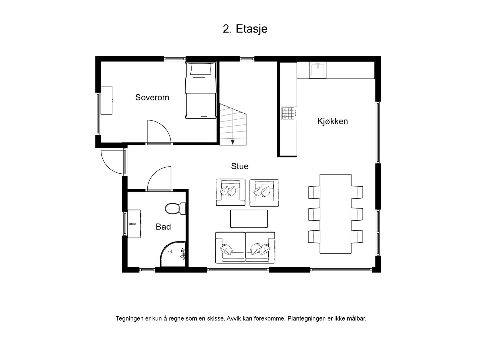 Plantegning 2. etasje Galleribilde