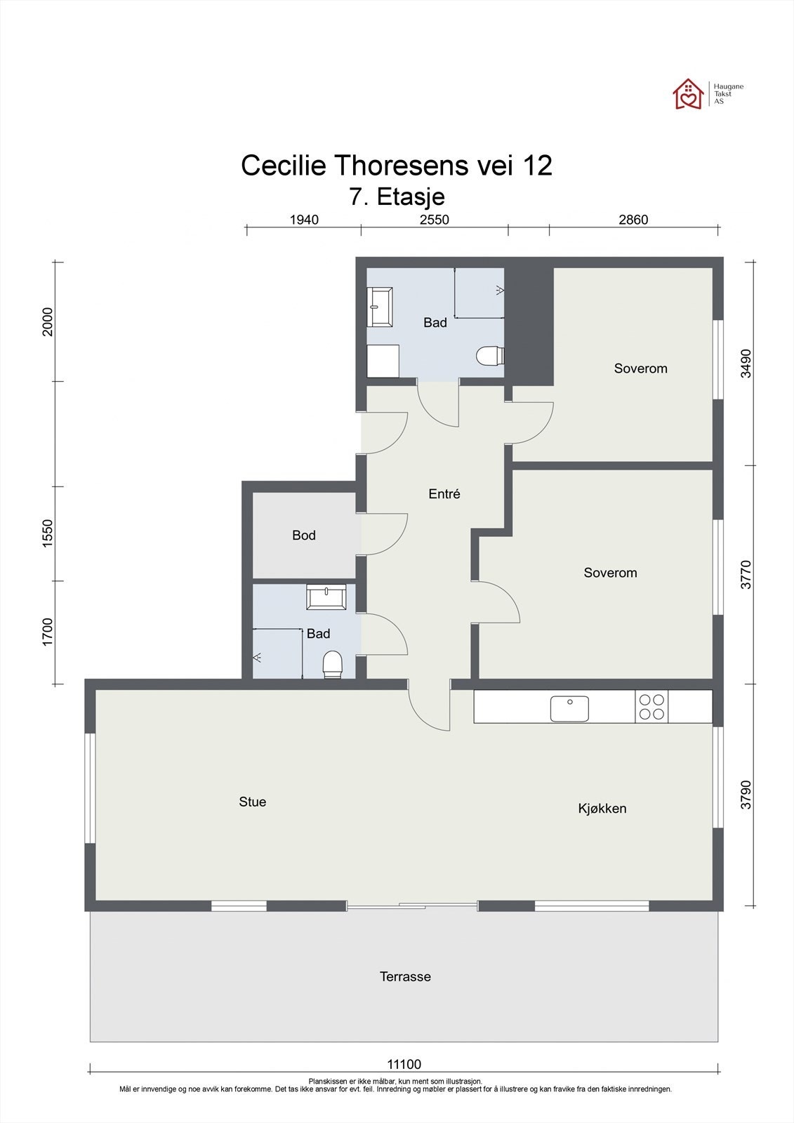 Plantegning - Cecilie Thoresens vei 12 - 7. Etasje Galleribilde