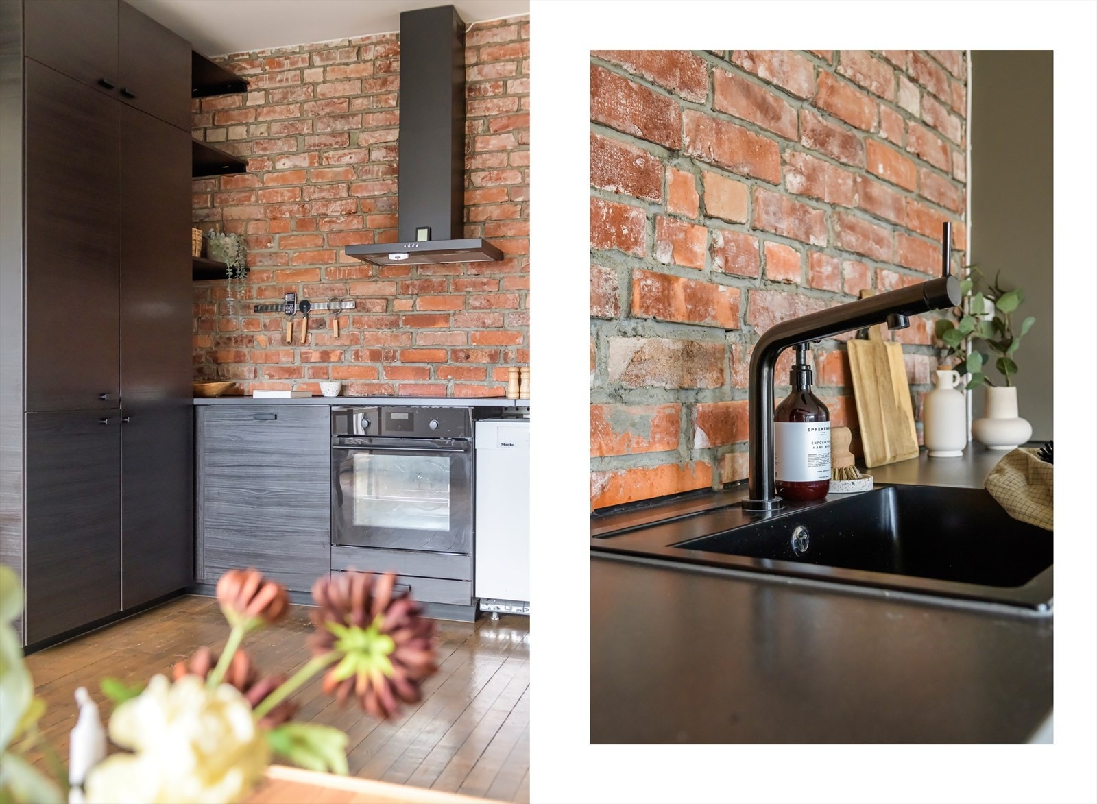 Kjøkkenet er godt utnyttet med rikelig skap- og benkeplass, for både matlaging og oppbevaring Galleribilde