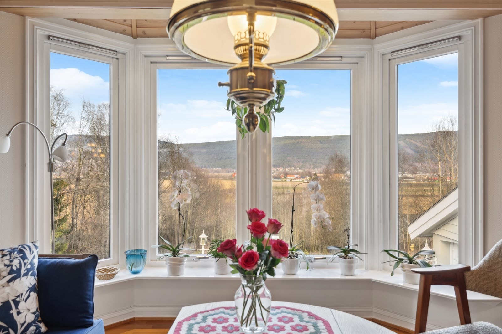 Nyt landlig utsikt fra egen stue. Galleribilde