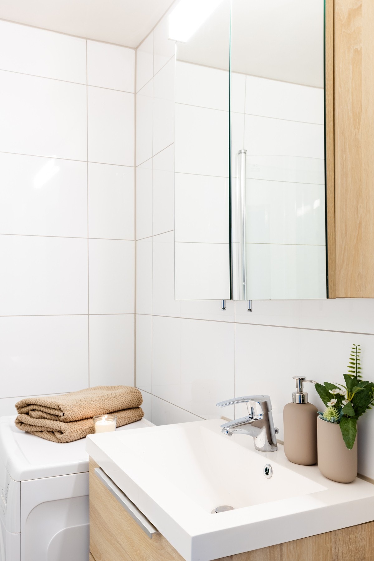 Det er opplegg for vaskemaskin. Galleribilde