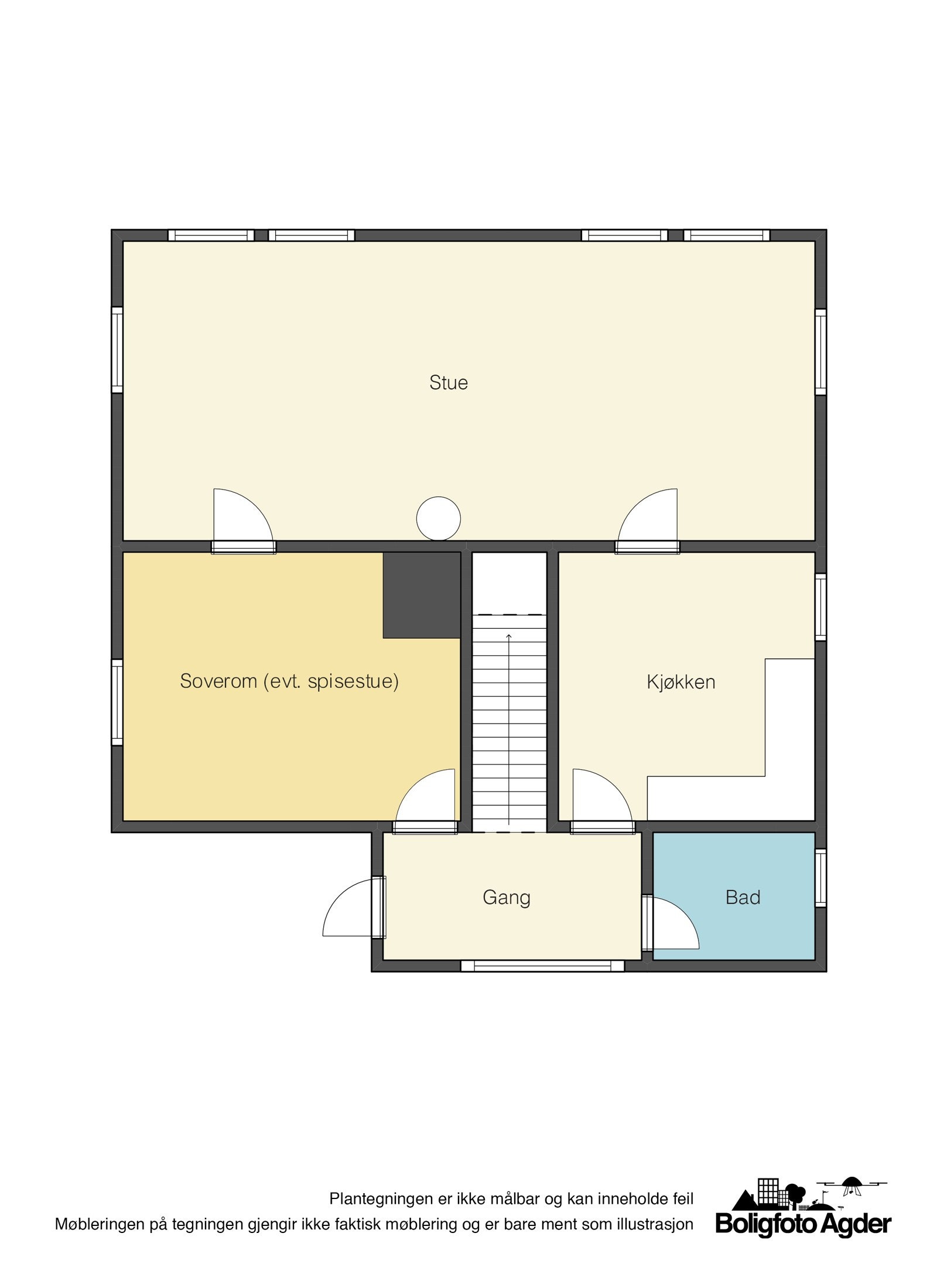 Planskisse - hovedetasje Galleribilde