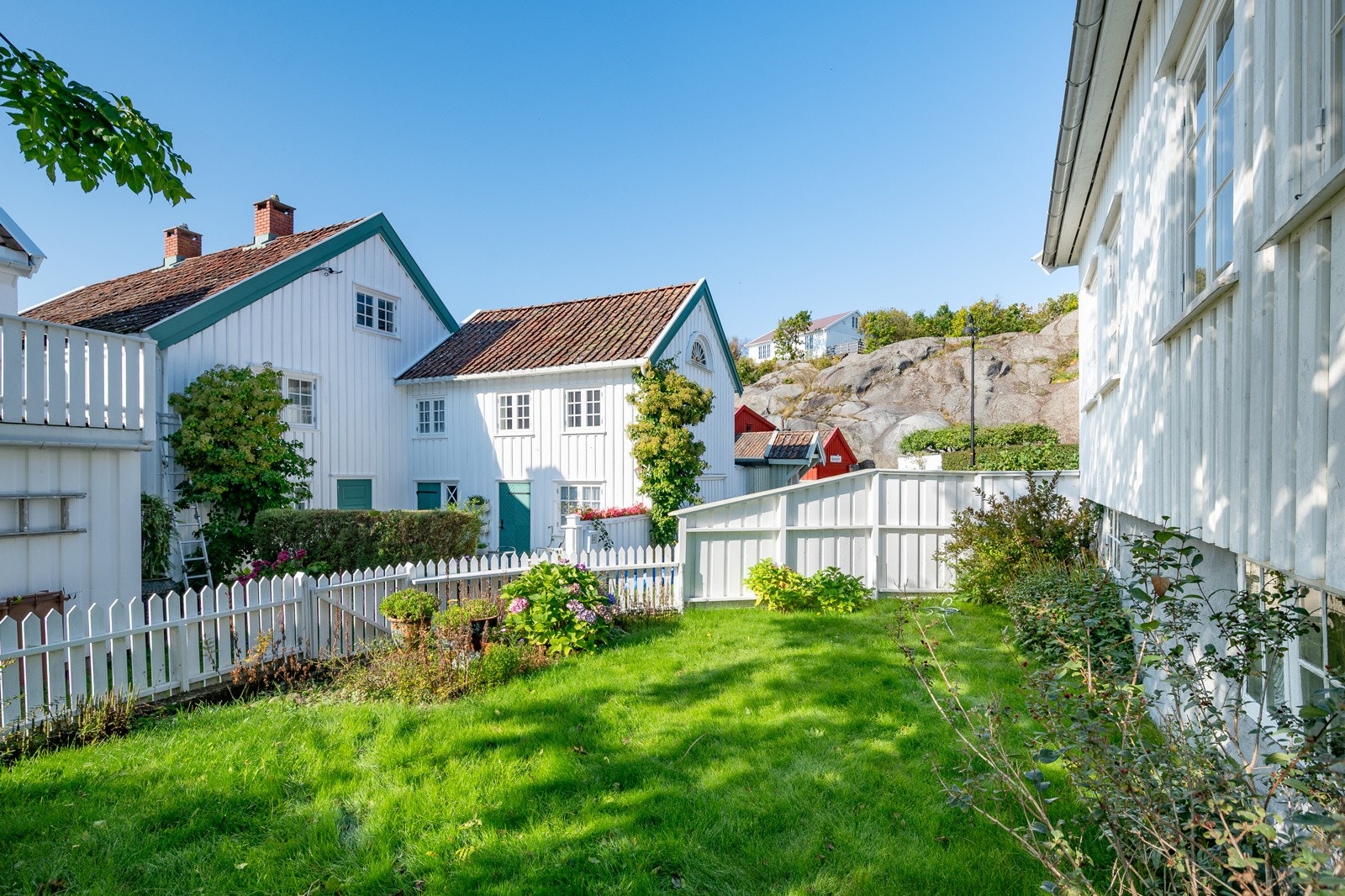 Sydvendt hage med stakittgjerde Galleribilde