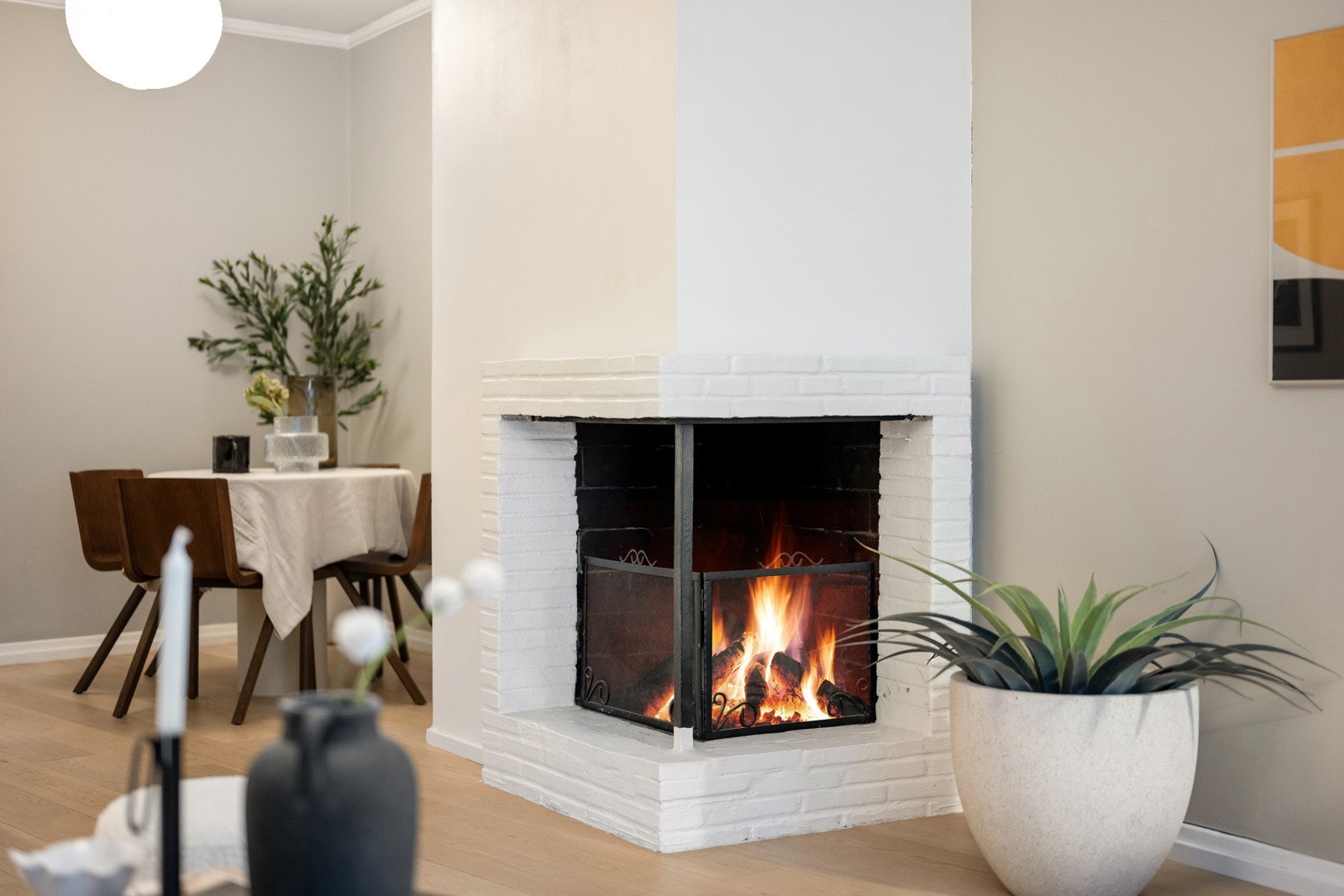 Peis som "romdeler" bidrar til god atmosfære. Galleribilde