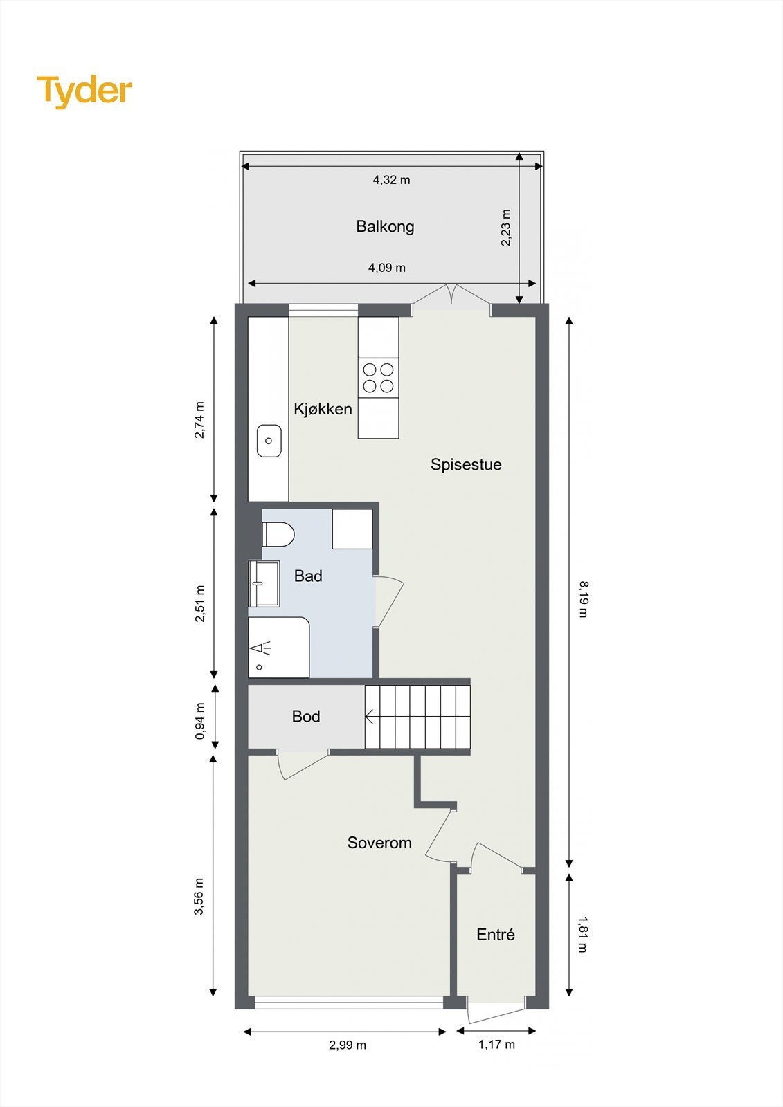 Oppmålt plantegning for 1. Etasje Galleribilde