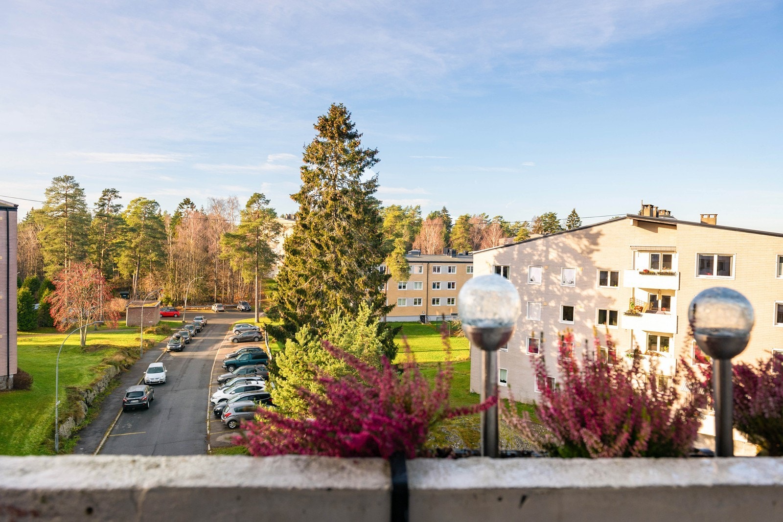 Utsyn utover borettslagets fellesareal Galleribilde