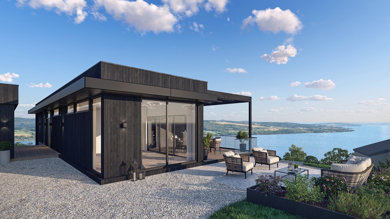 Eiendommen ligger perfekt plassert i et solrikt område og byr på en panoramautsikt som tar pusten fra deg - se utover byen, vakre Mjøsa og landskapet rundt. Galleribilde