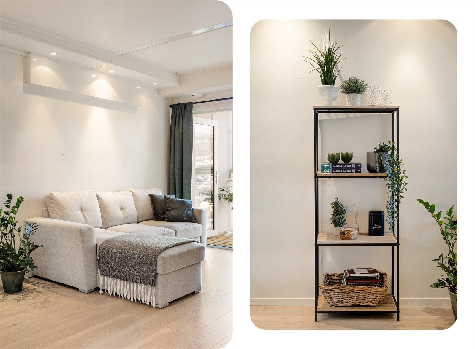 Store vindusflater slipper inn rikelig med naturlig lys, noe som skaper et lyst og trivelig innemiljø Galleribilde