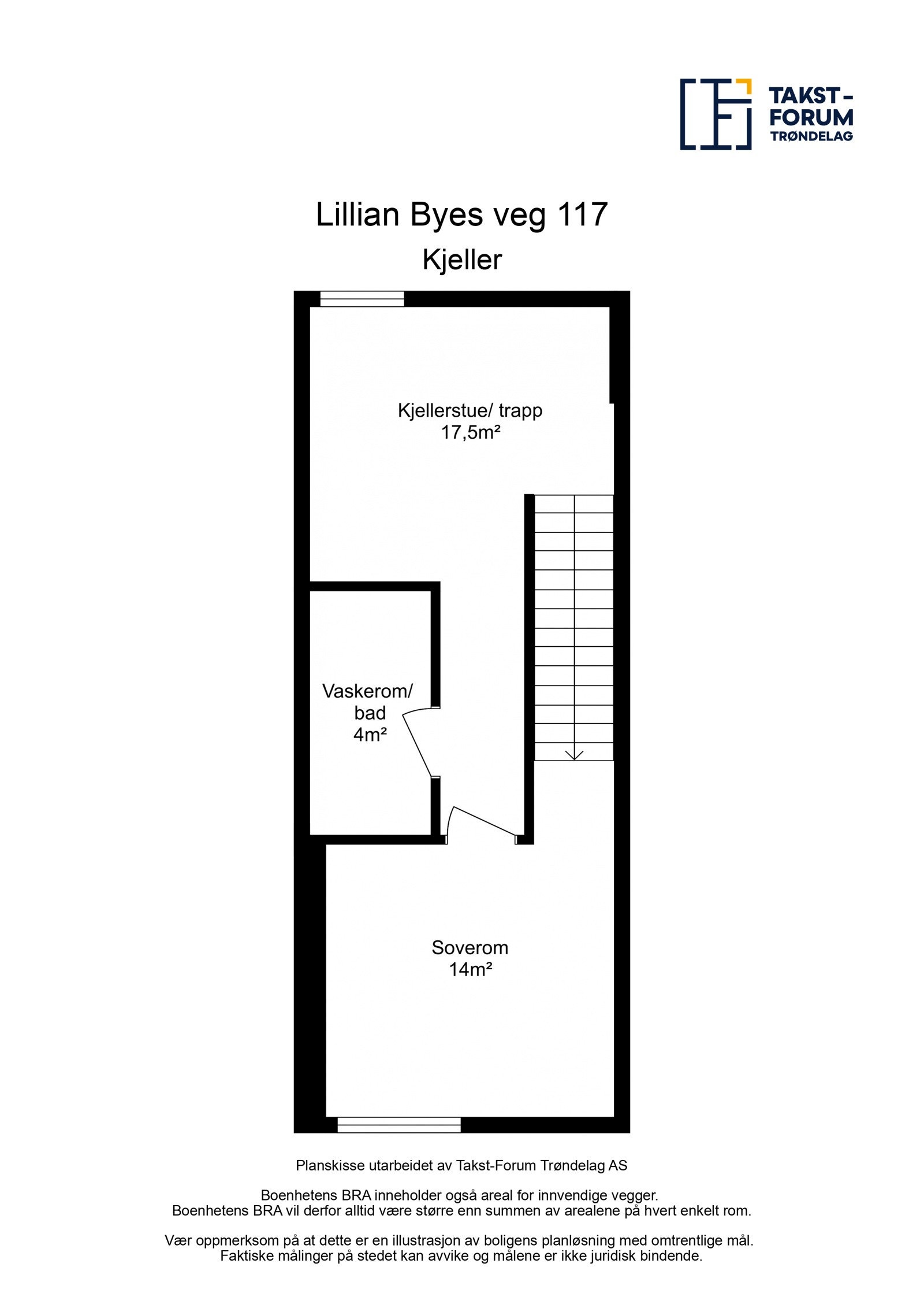 Planskisse kjeller med arealer Galleribilde
