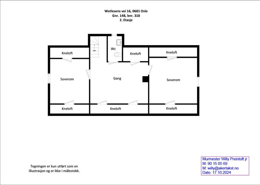 Plantegning Wetlesens vei 16, 2. etasje. Galleribilde