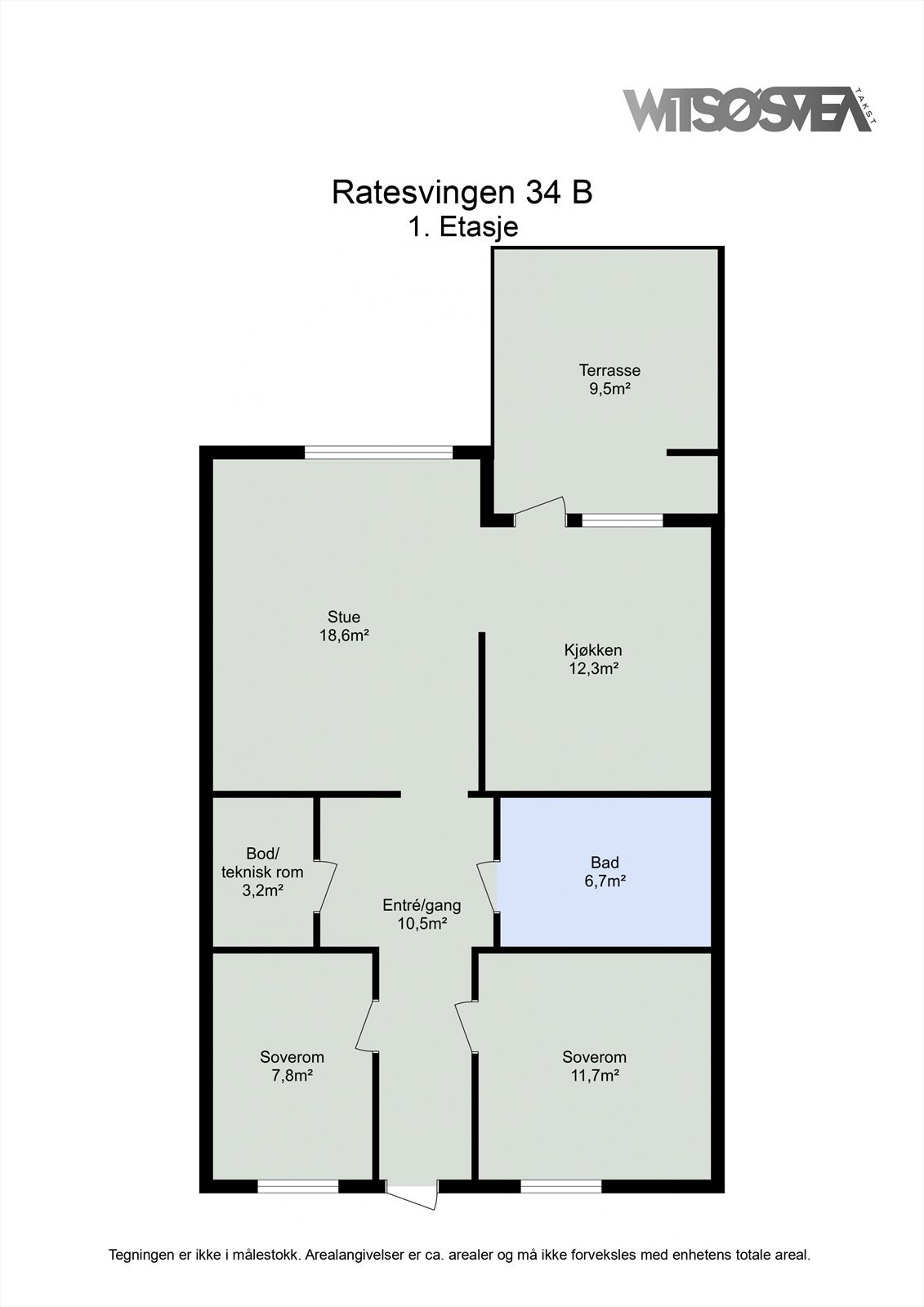 Planskisse - Ratesvingen 34B. Galleribilde