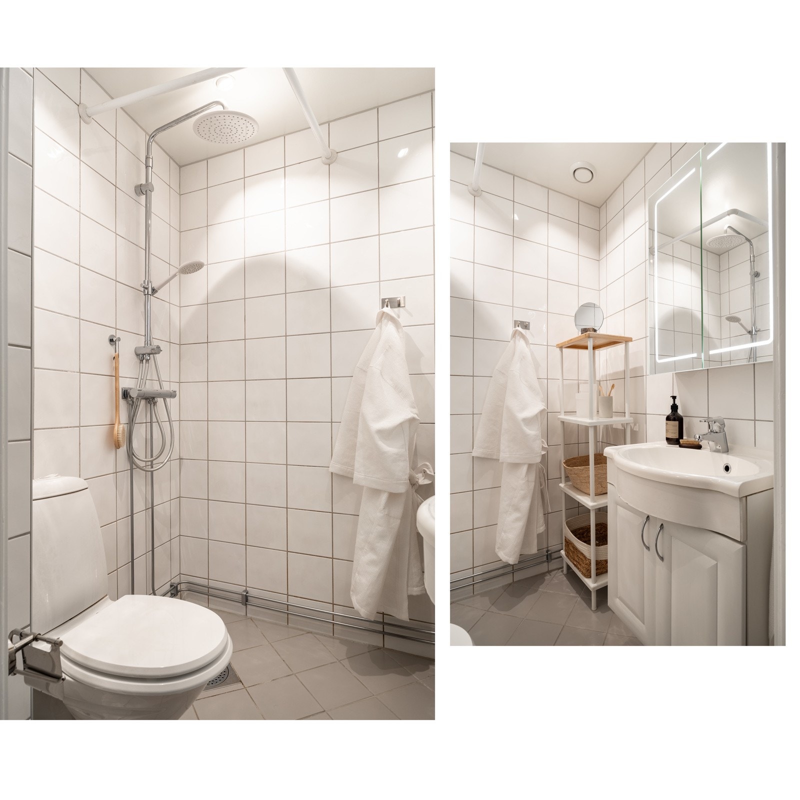 Badet har blitt oppgradert i 2021 med nytt speilskap og ny himling med downlights. Galleribilde